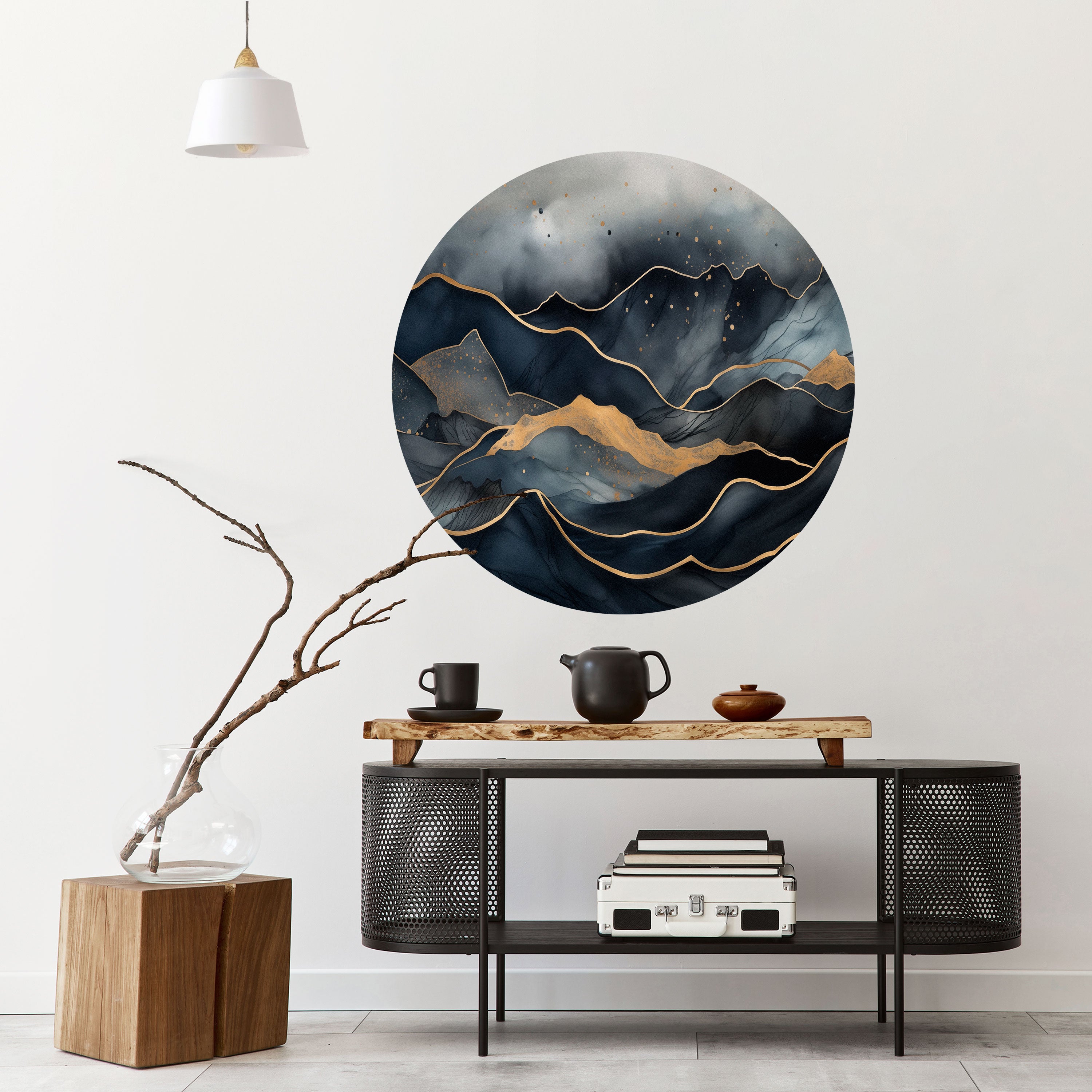 GOLDEN SUMMIT SERENITY Naklejka okrągła