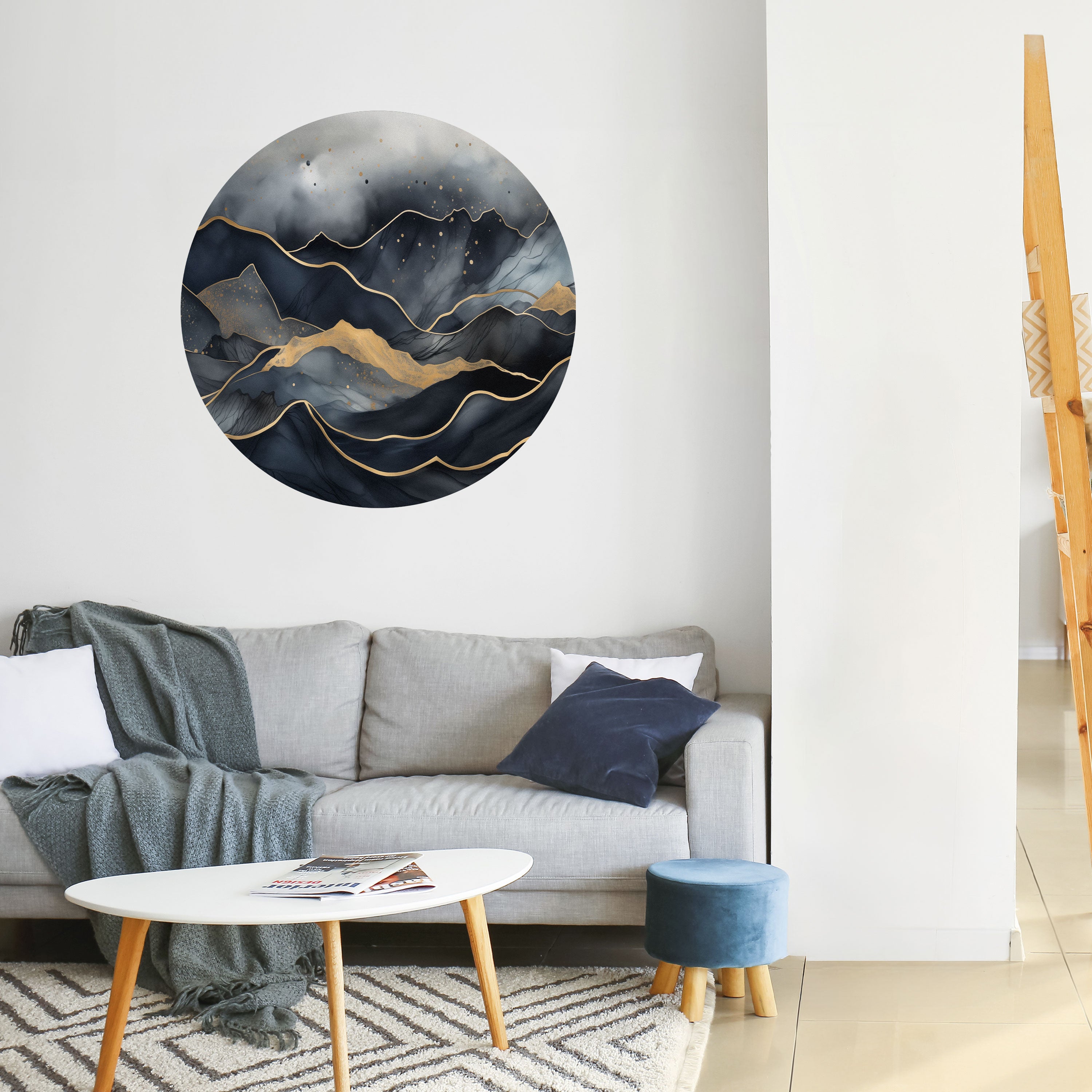 GOLDEN SUMMIT SERENITY Naklejka okrągła