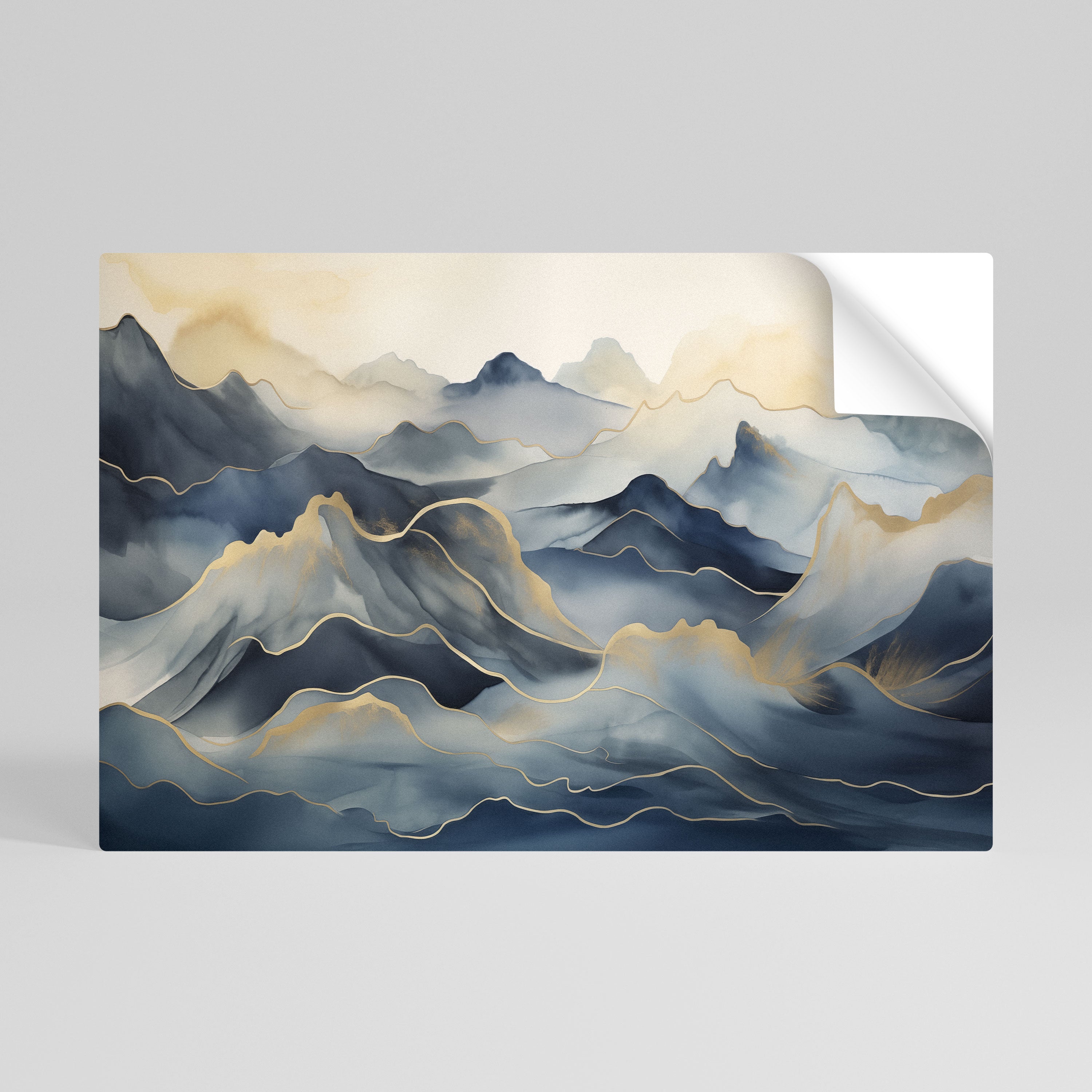 GOLDEN MOUNTAIN FOG Naklejka/Plakat poziomy
