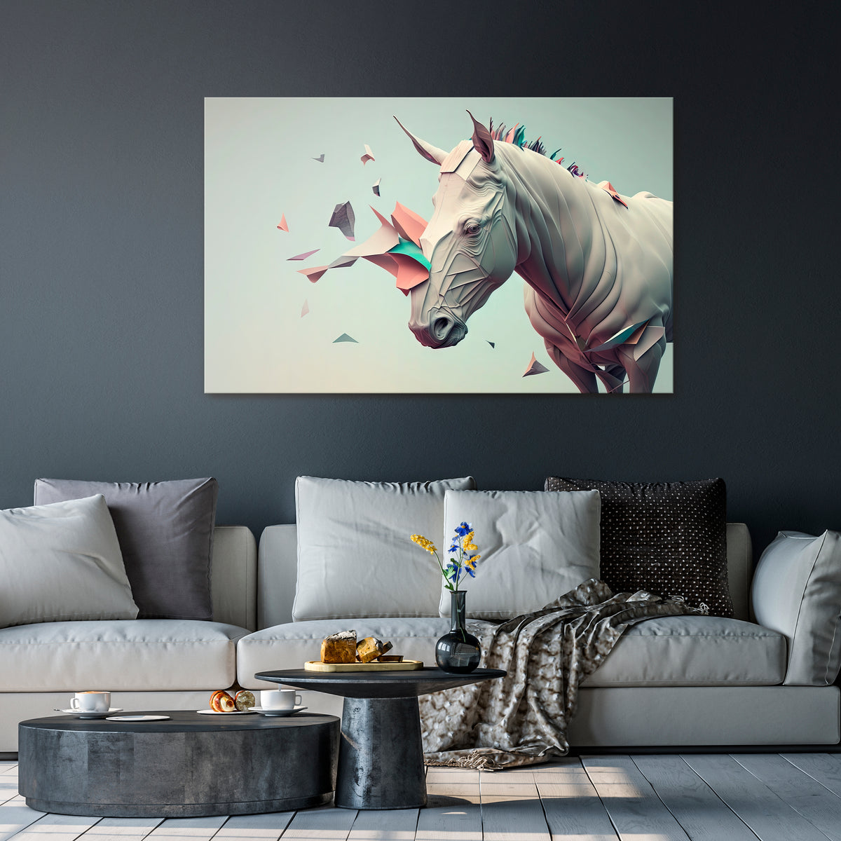 FUTURISTIC HORSE Poziomy obraz na płótnie