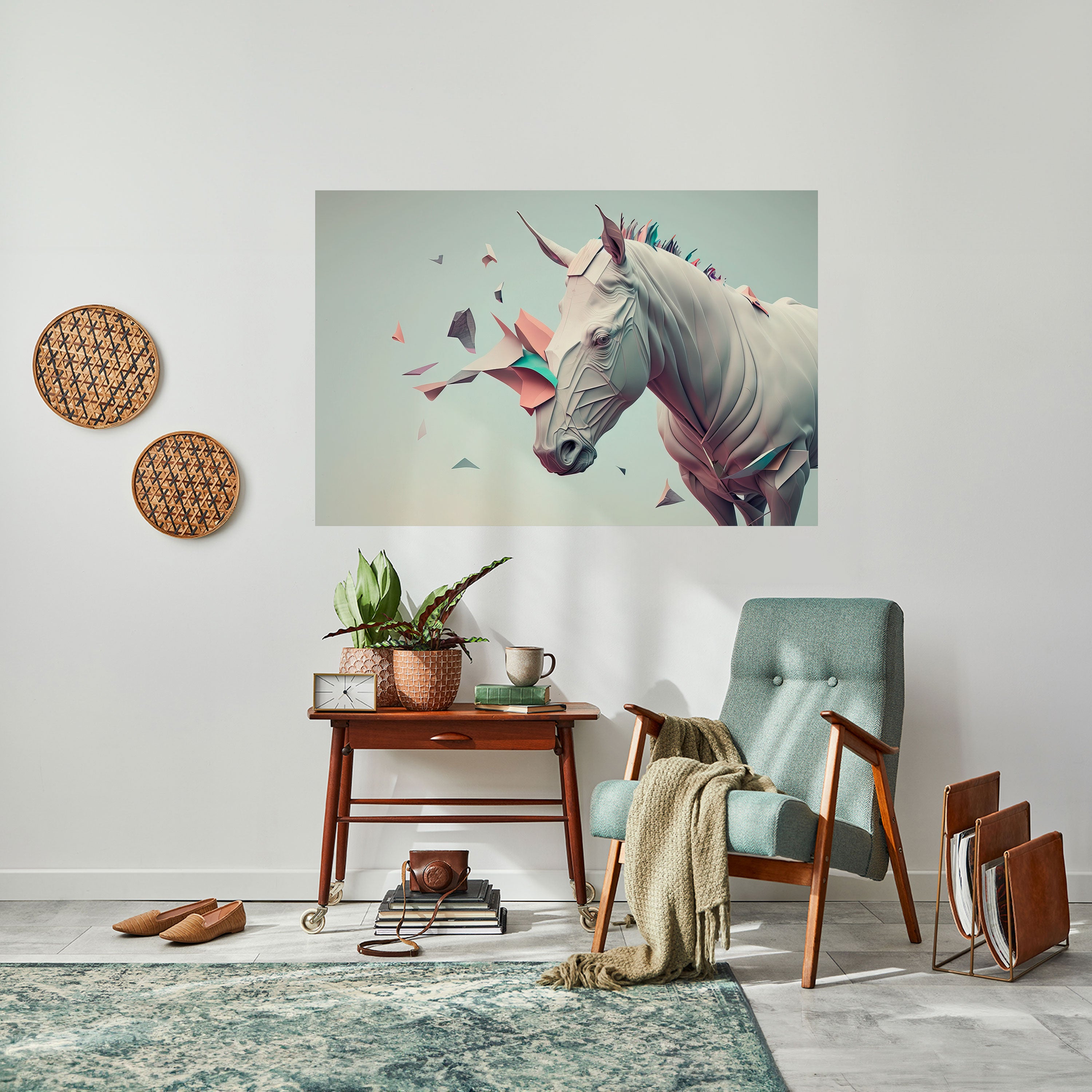 FUTURISTIC HORSE Naklejka/Plakat poziomy