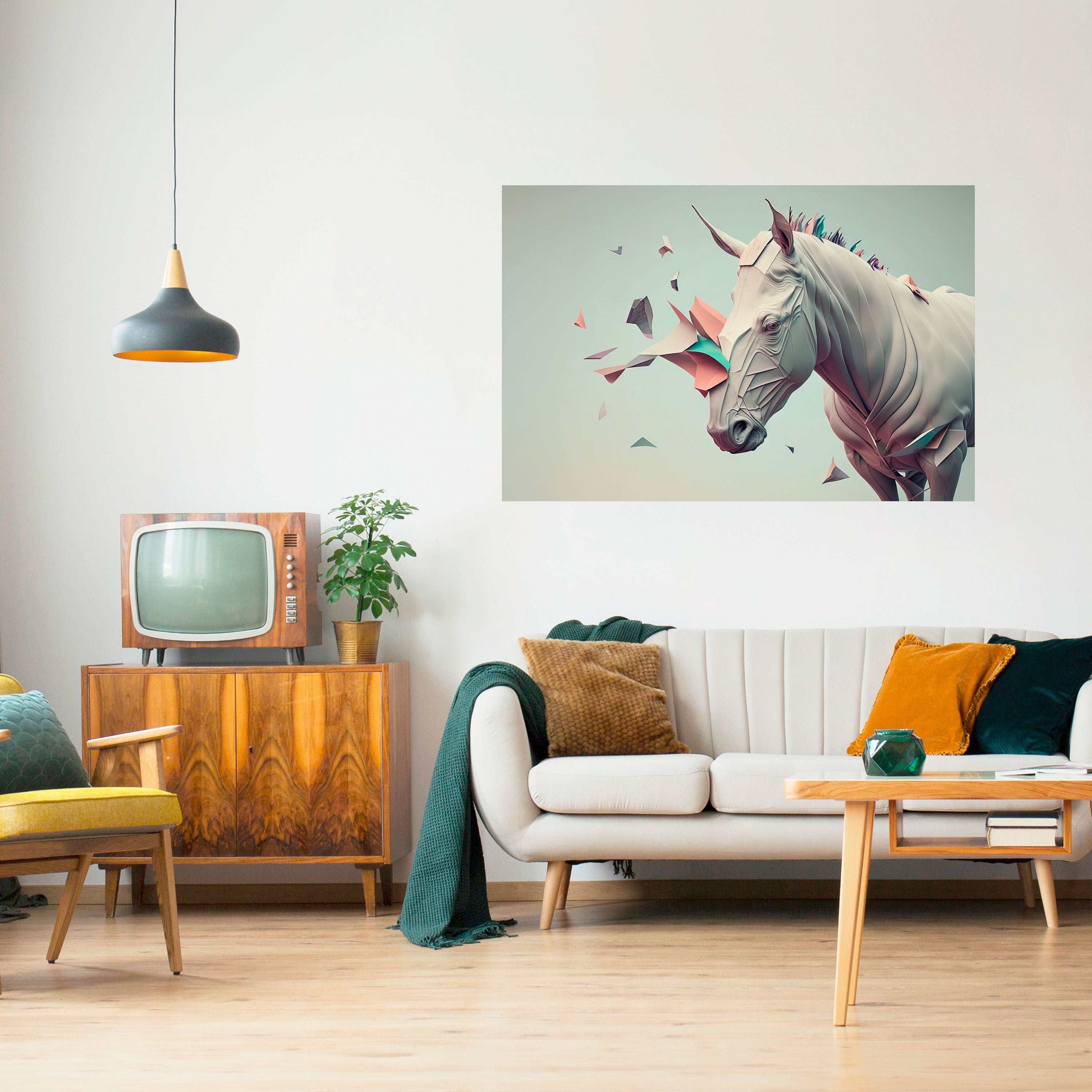 FUTURISTIC HORSE Naklejka/Plakat poziomy