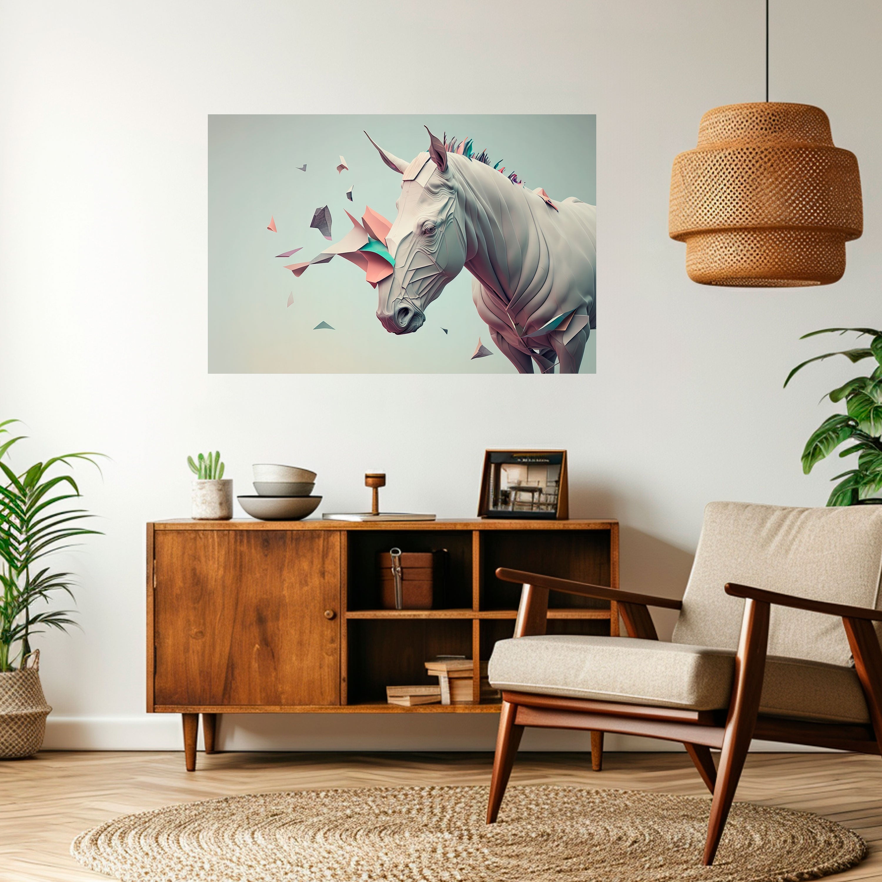 FUTURISTIC HORSE Naklejka/Plakat poziomy