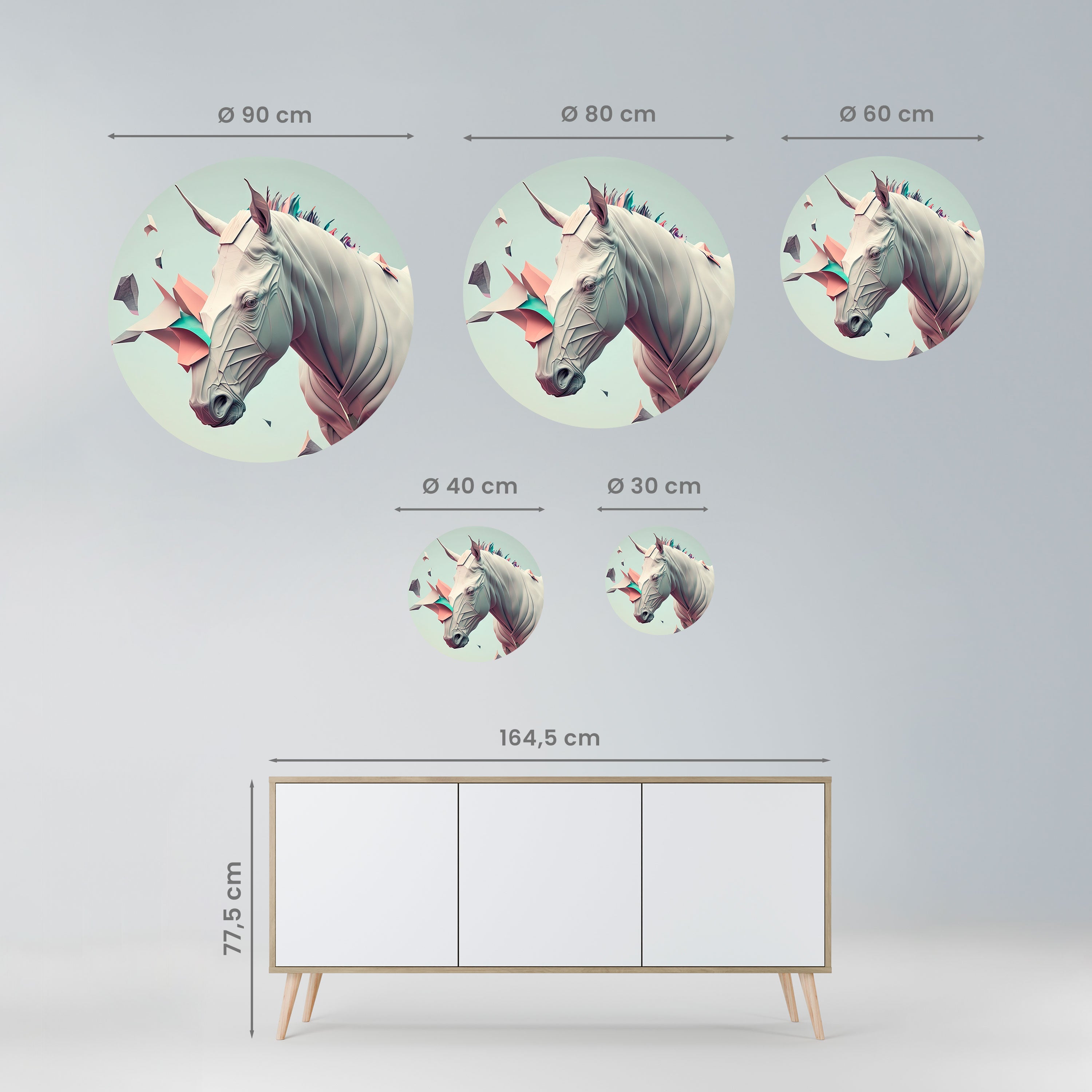 FUTURISTIC HORSE Naklejka okrągła