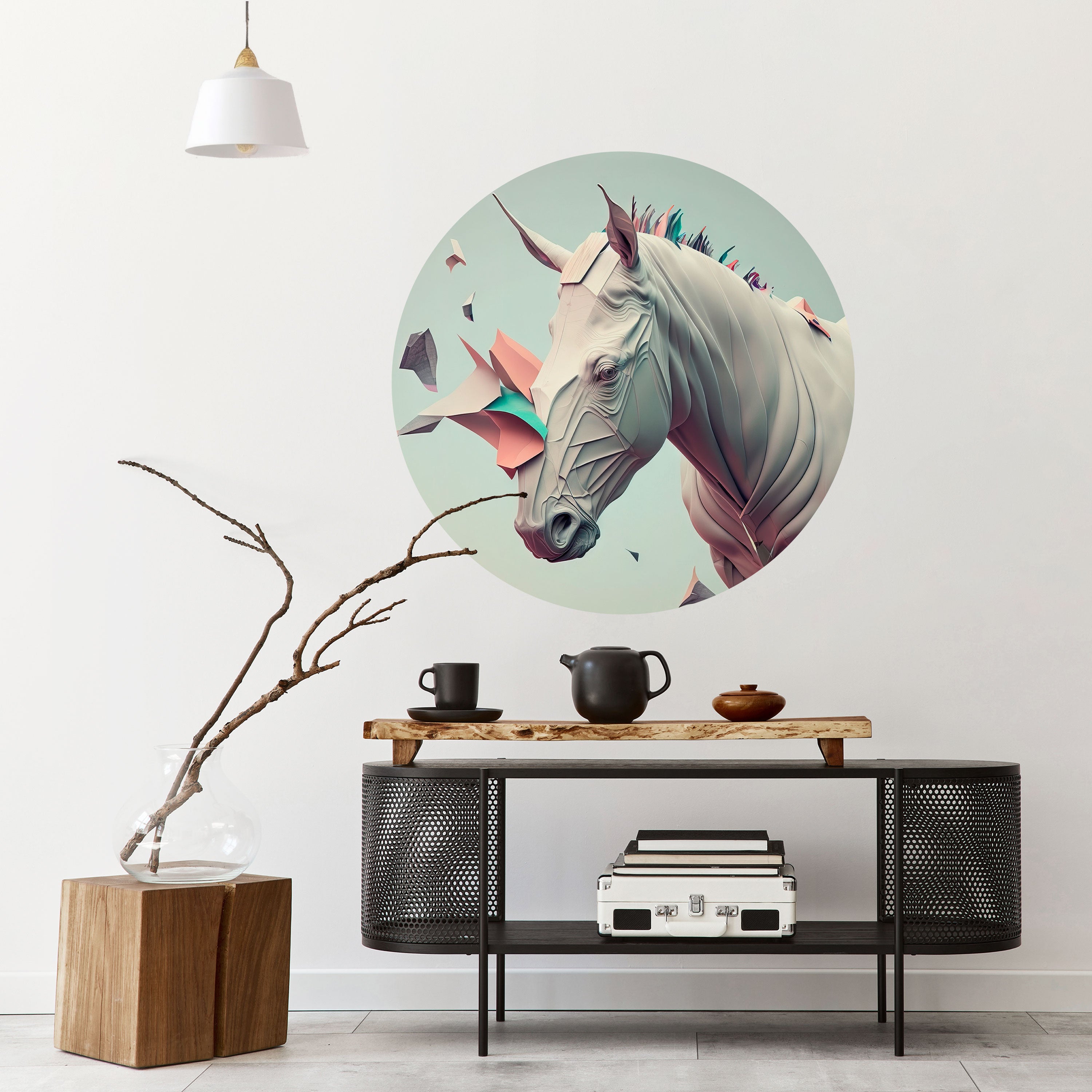 FUTURISTIC HORSE Naklejka okrągła