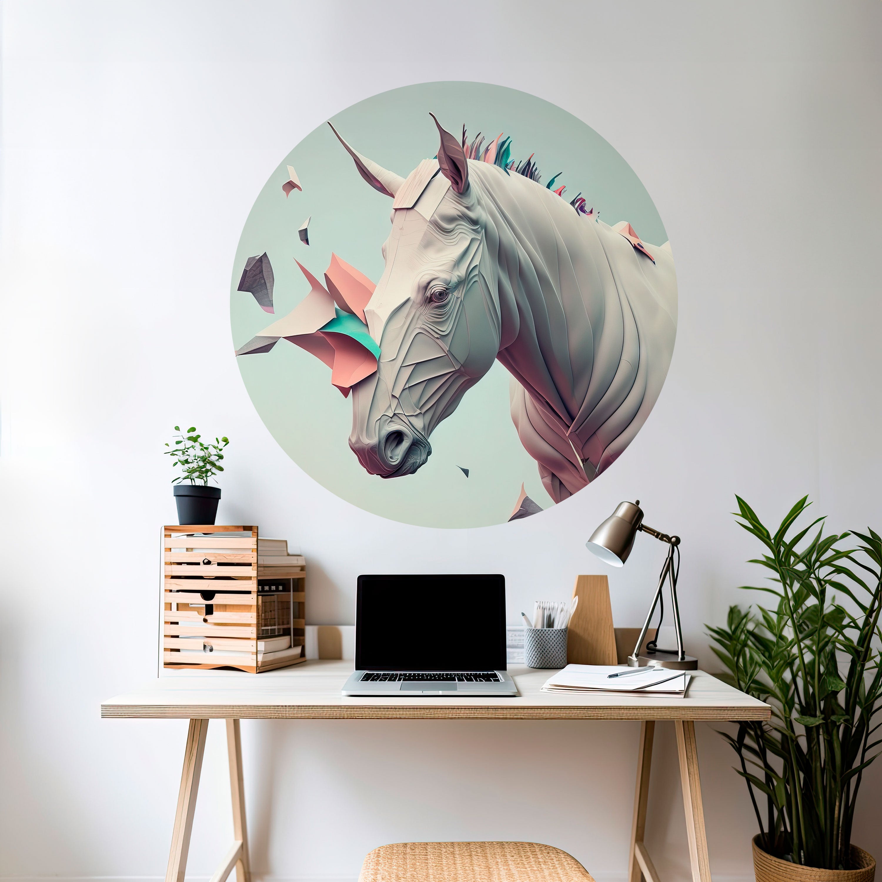 FUTURISTIC HORSE Naklejka okrągła