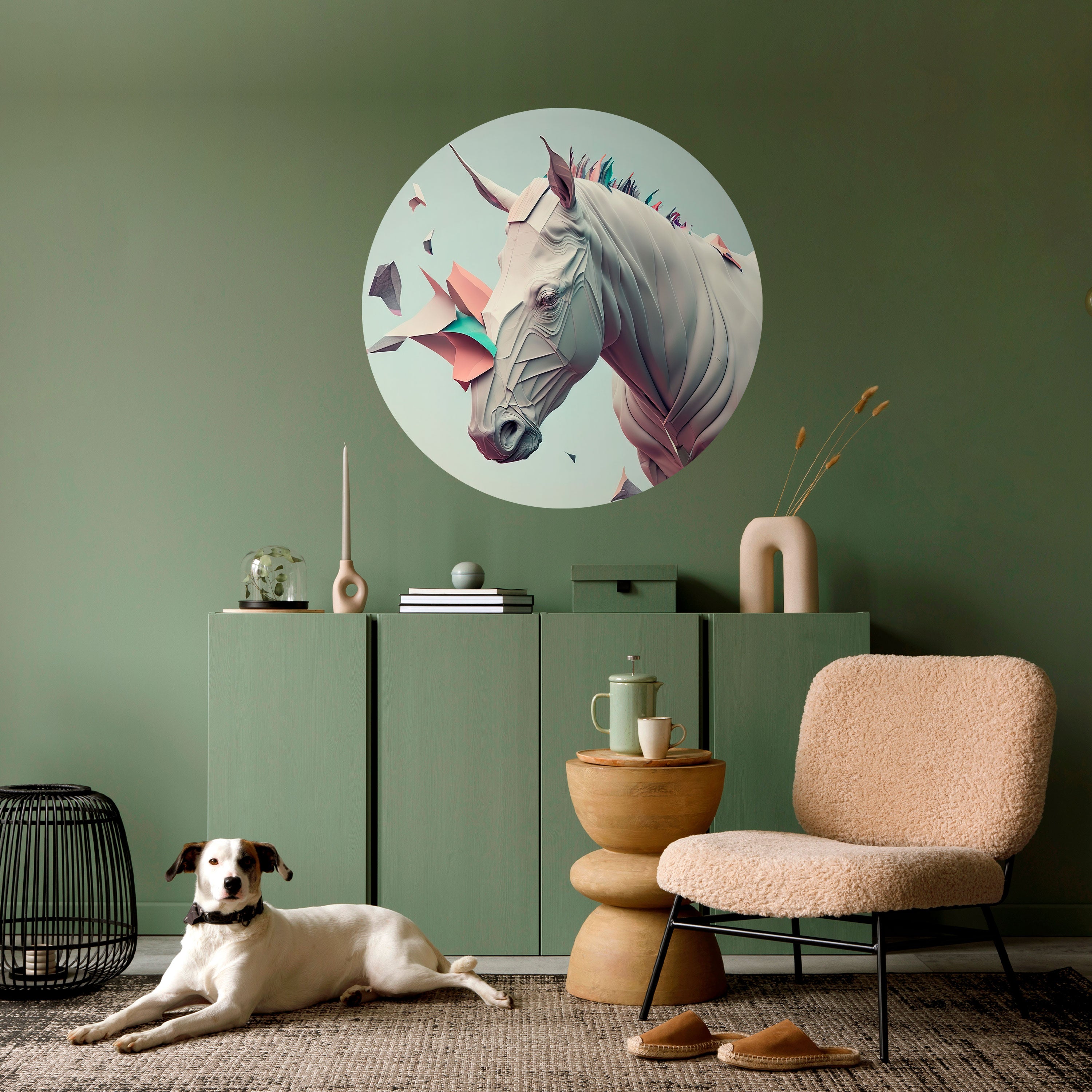 FUTURISTIC HORSE Naklejka okrągła