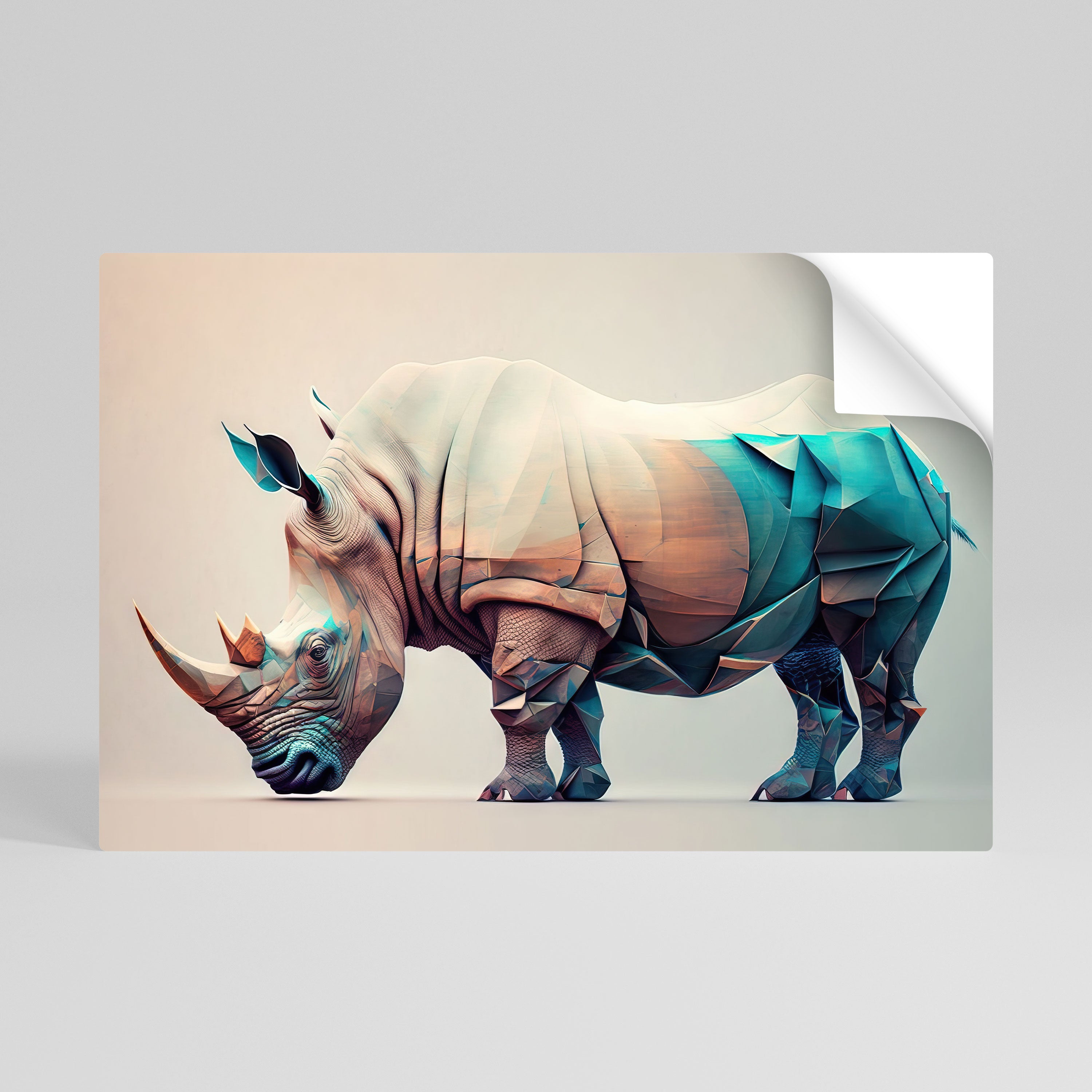 FUTURISTIC RHINO Naklejka/Plakat poziomy