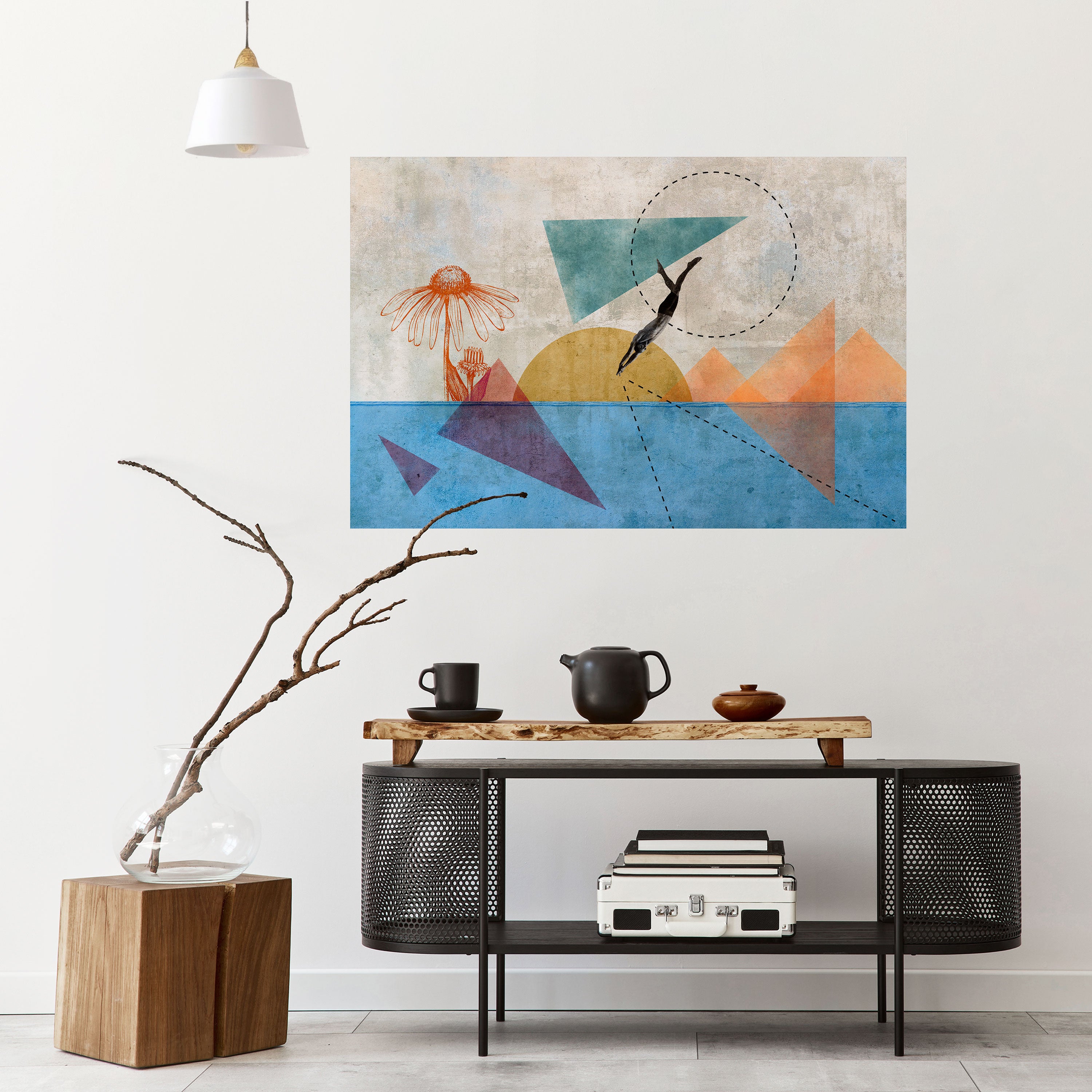 JUMP AROUND THE SHAPES Naklejka/Plakat poziomy
