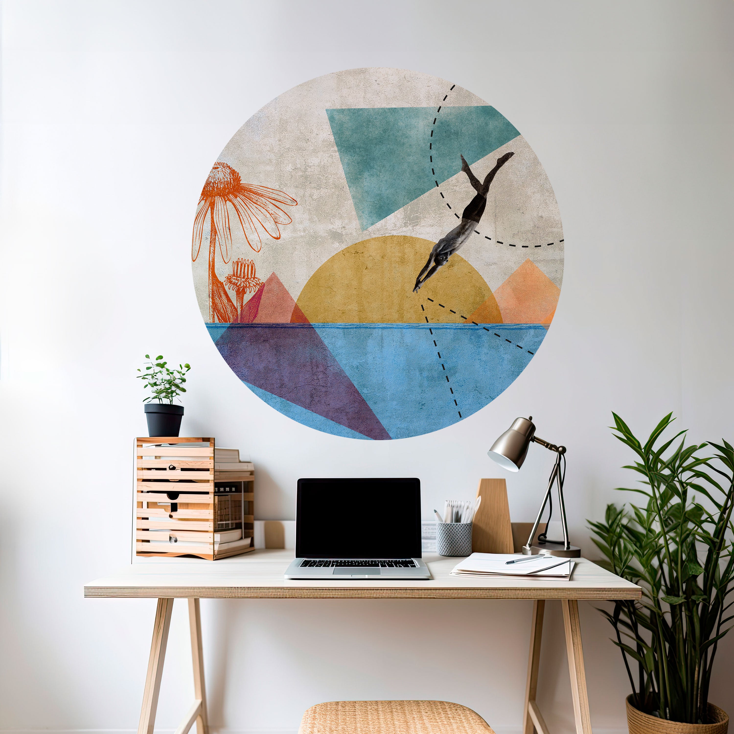 JUMP AROUND THE SHAPES Naklejka okrągła