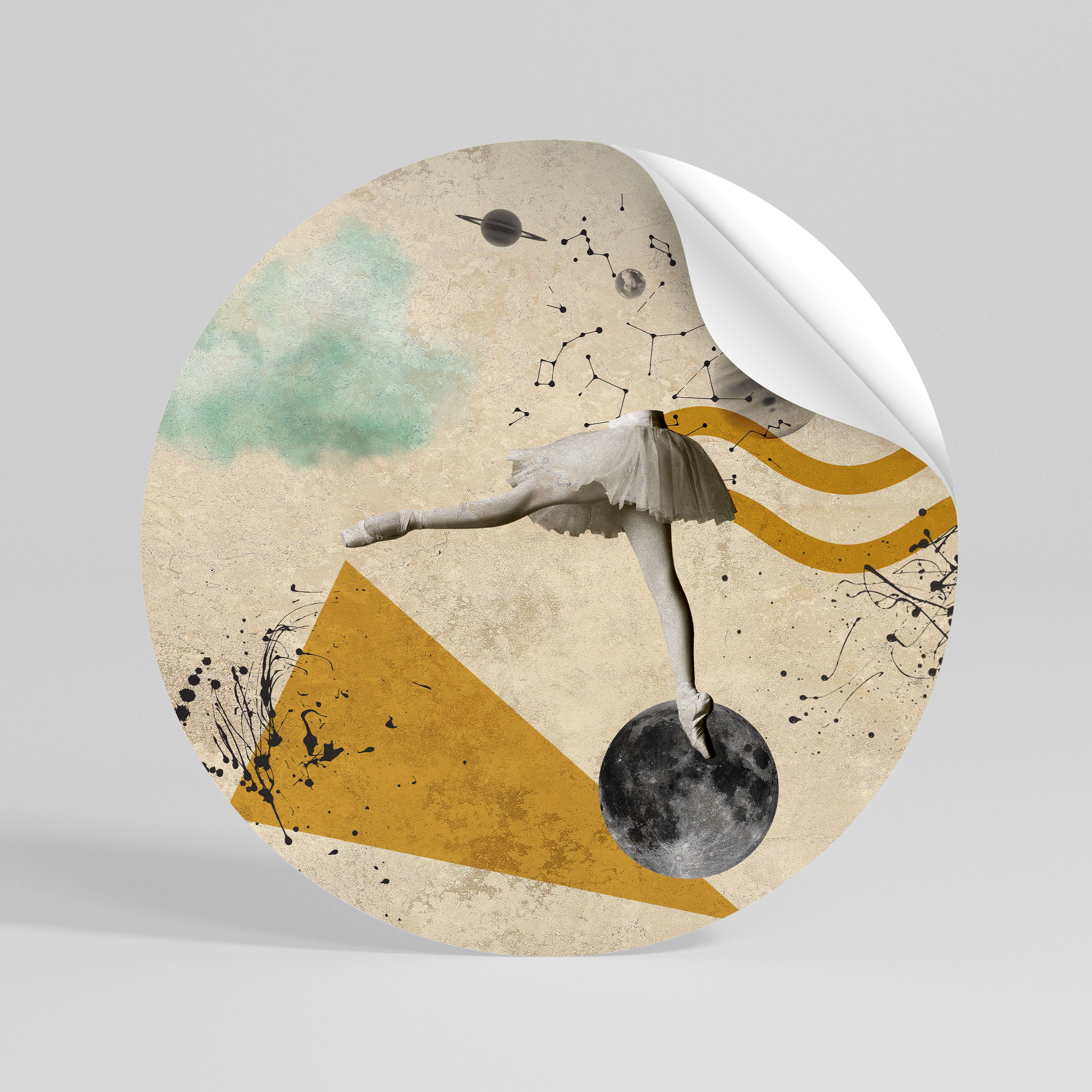 SHAPES OF BALLERINA Naklejka - okrągła