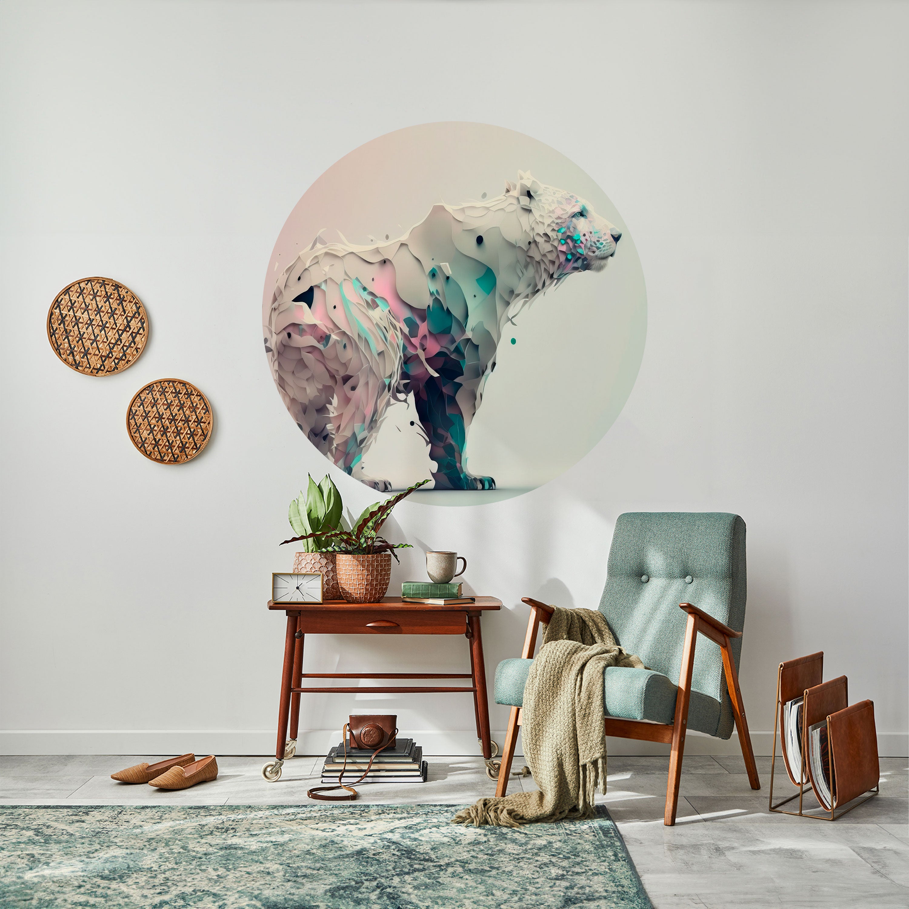 FUTURISTIC BEAR Naklejka okrągła