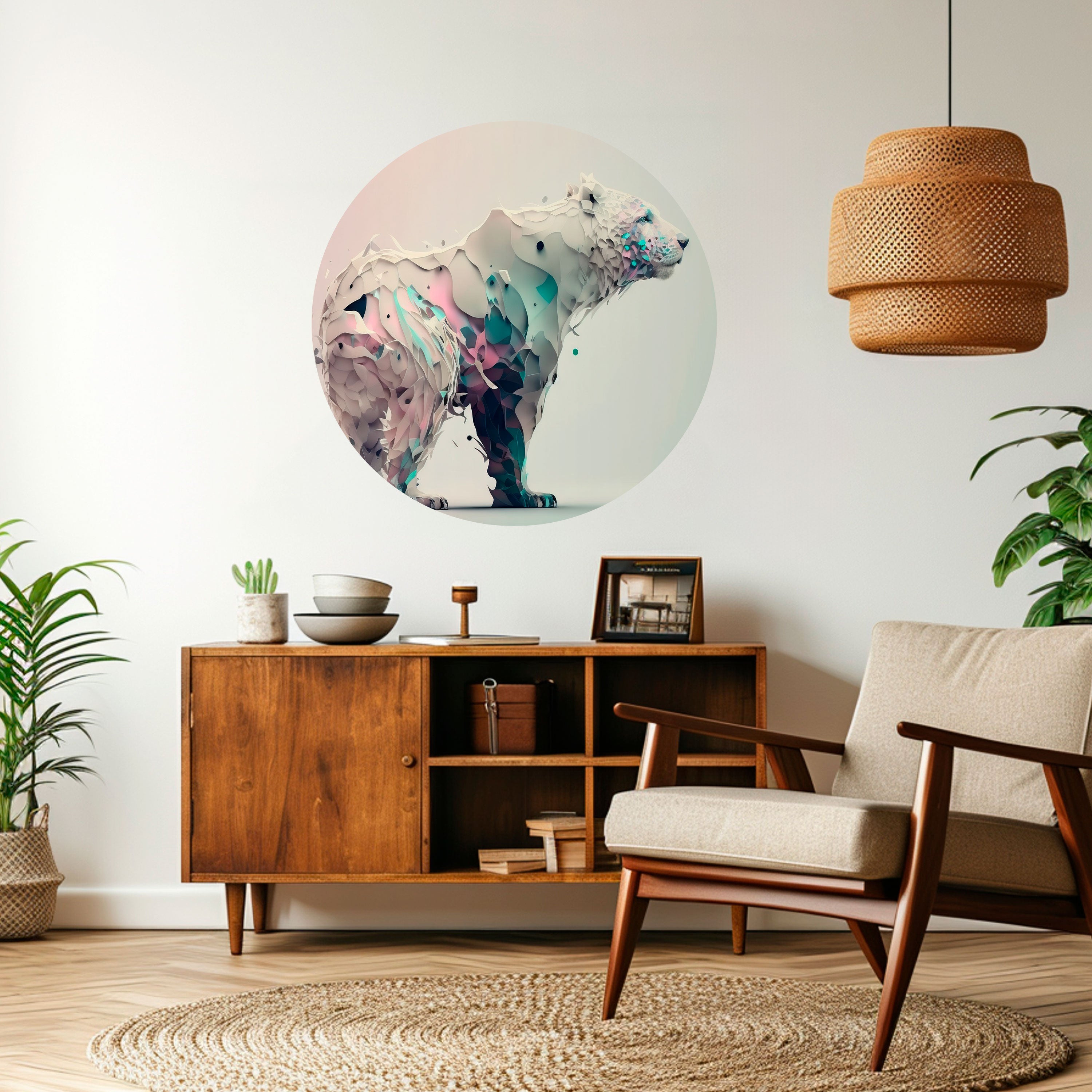 FUTURISTIC BEAR Naklejka okrągła