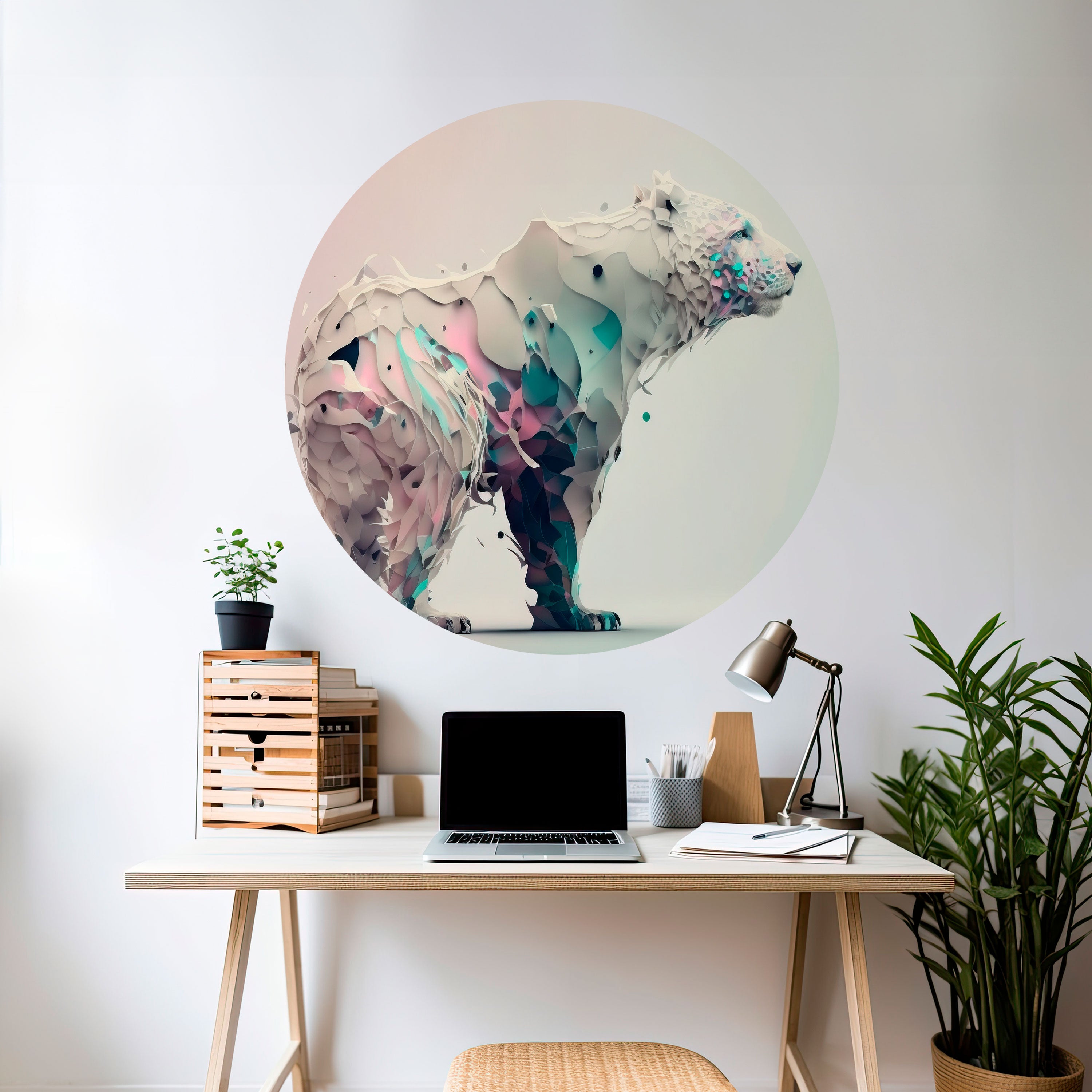 FUTURISTIC BEAR Naklejka okrągła