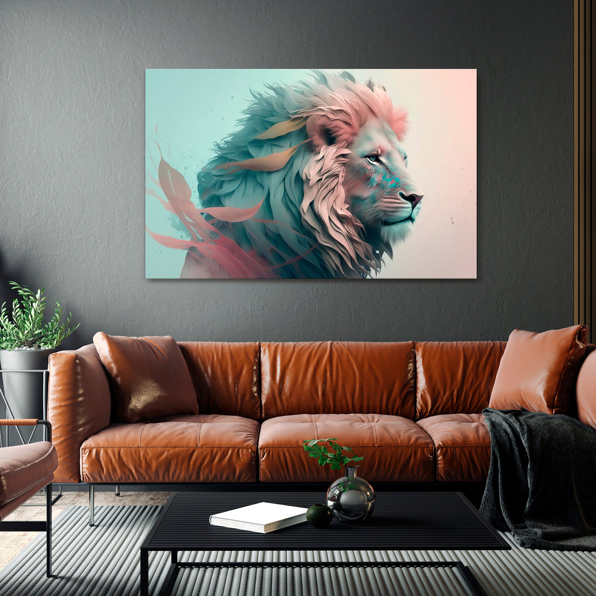 LUMINOUS LION MAJESTY Poziomy obraz na płótnie