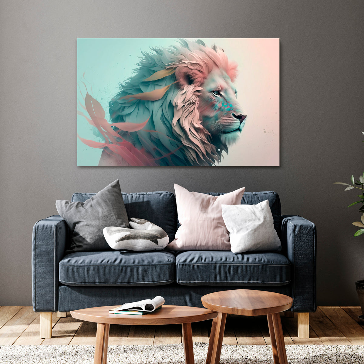 LUMINOUS LION MAJESTY Poziomy obraz na płótnie