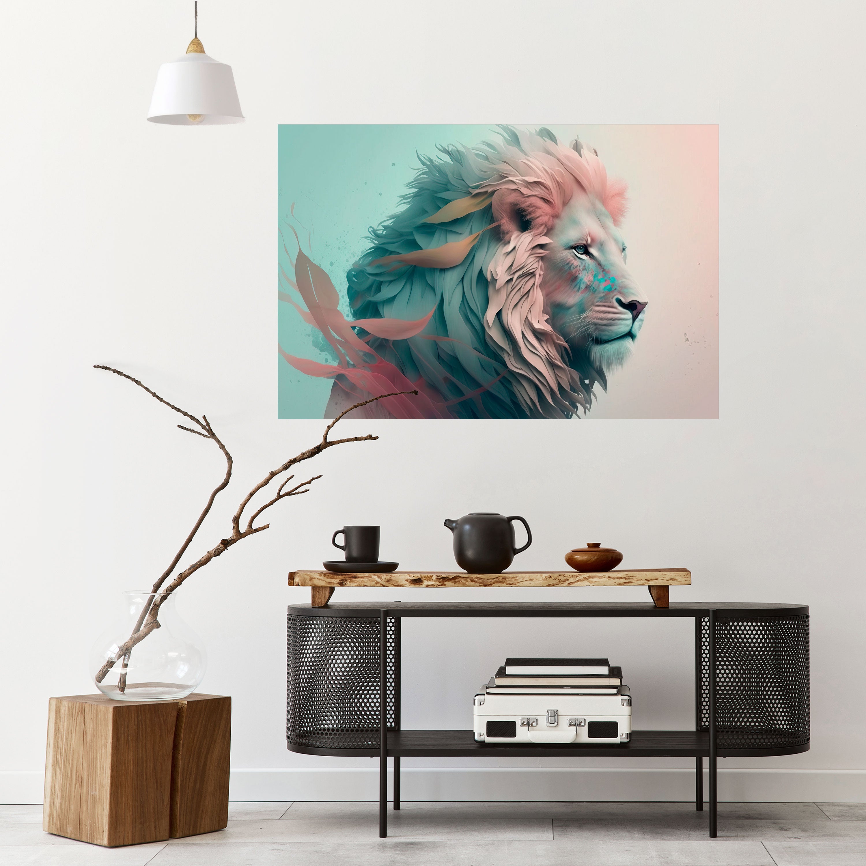 LUMINOUS LION MAJESTY Naklejka/Plakat poziomy