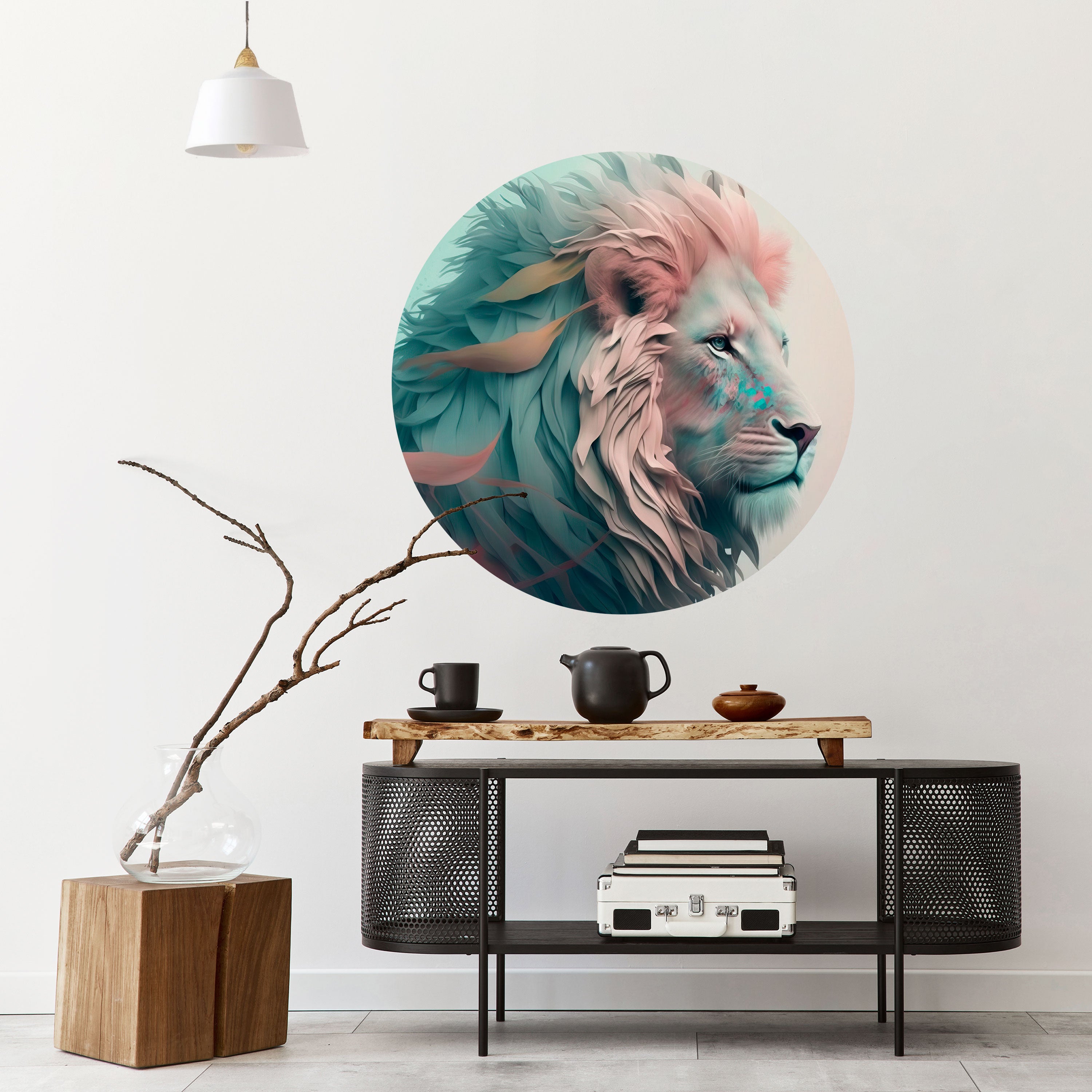 LUMINOUS LION MAJESTY Naklejka okrągła