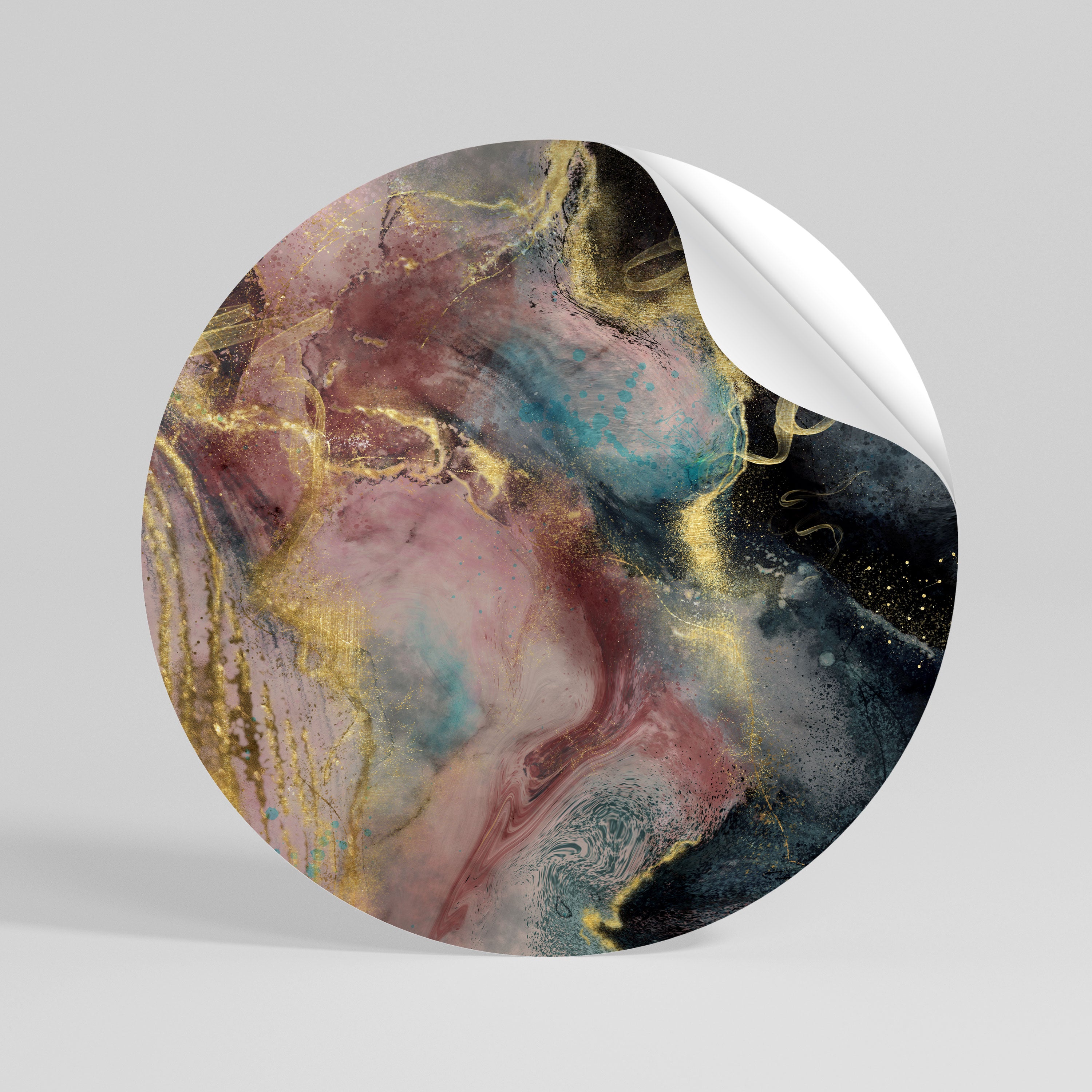 EARTHY MARBLE Naklejka - okrągła