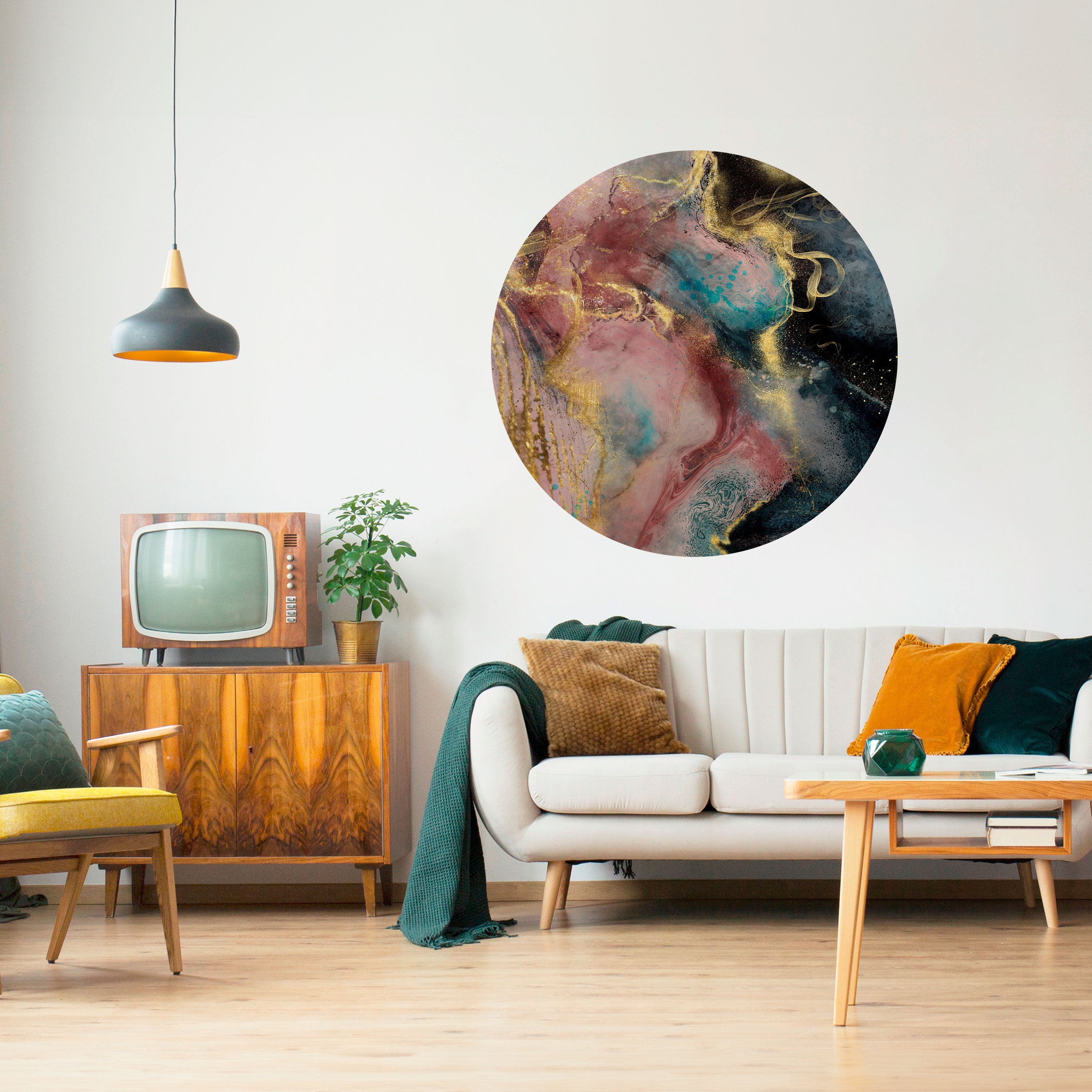 EARTHY MARBLE Naklejka okrągła