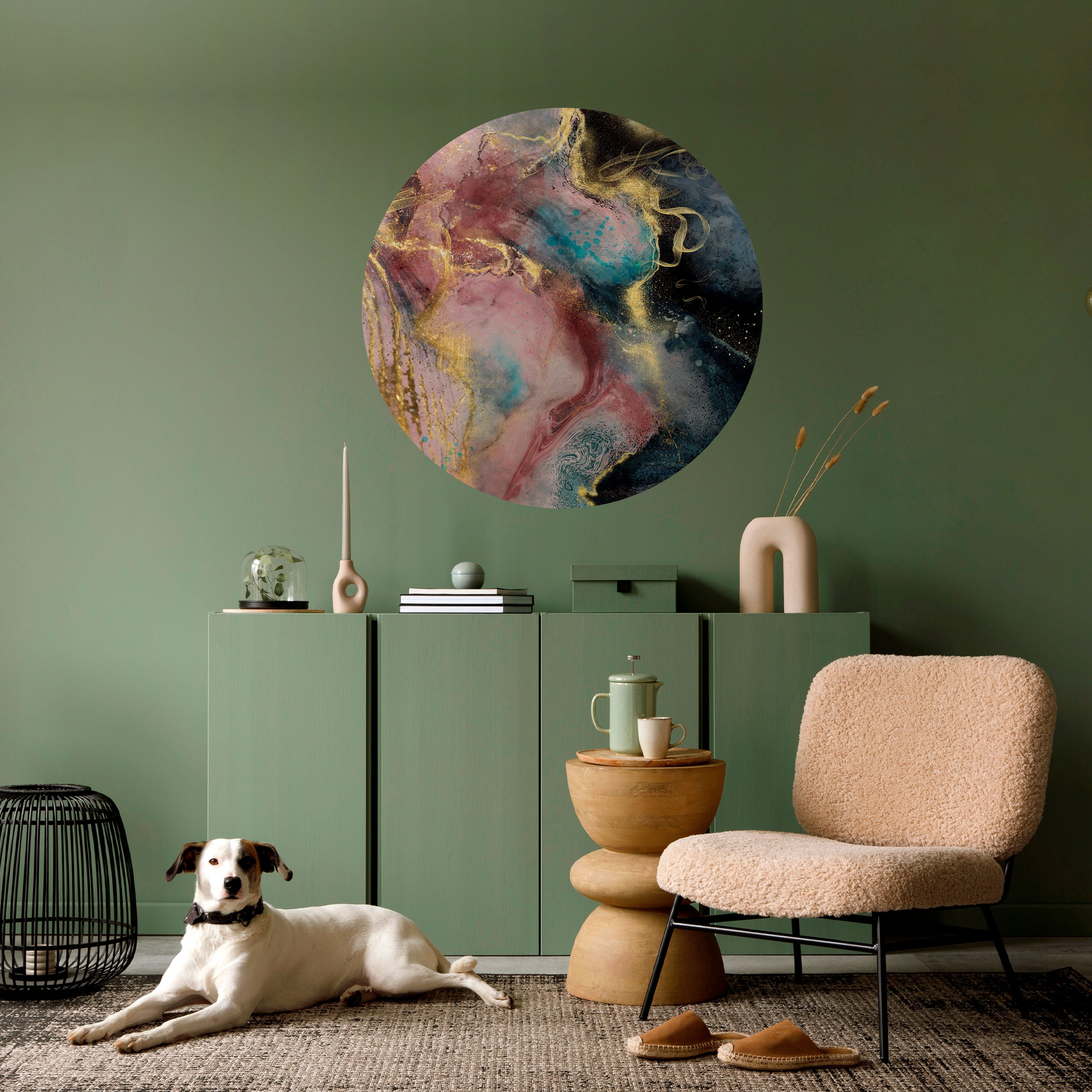 EARTHY MARBLE Naklejka okrągła