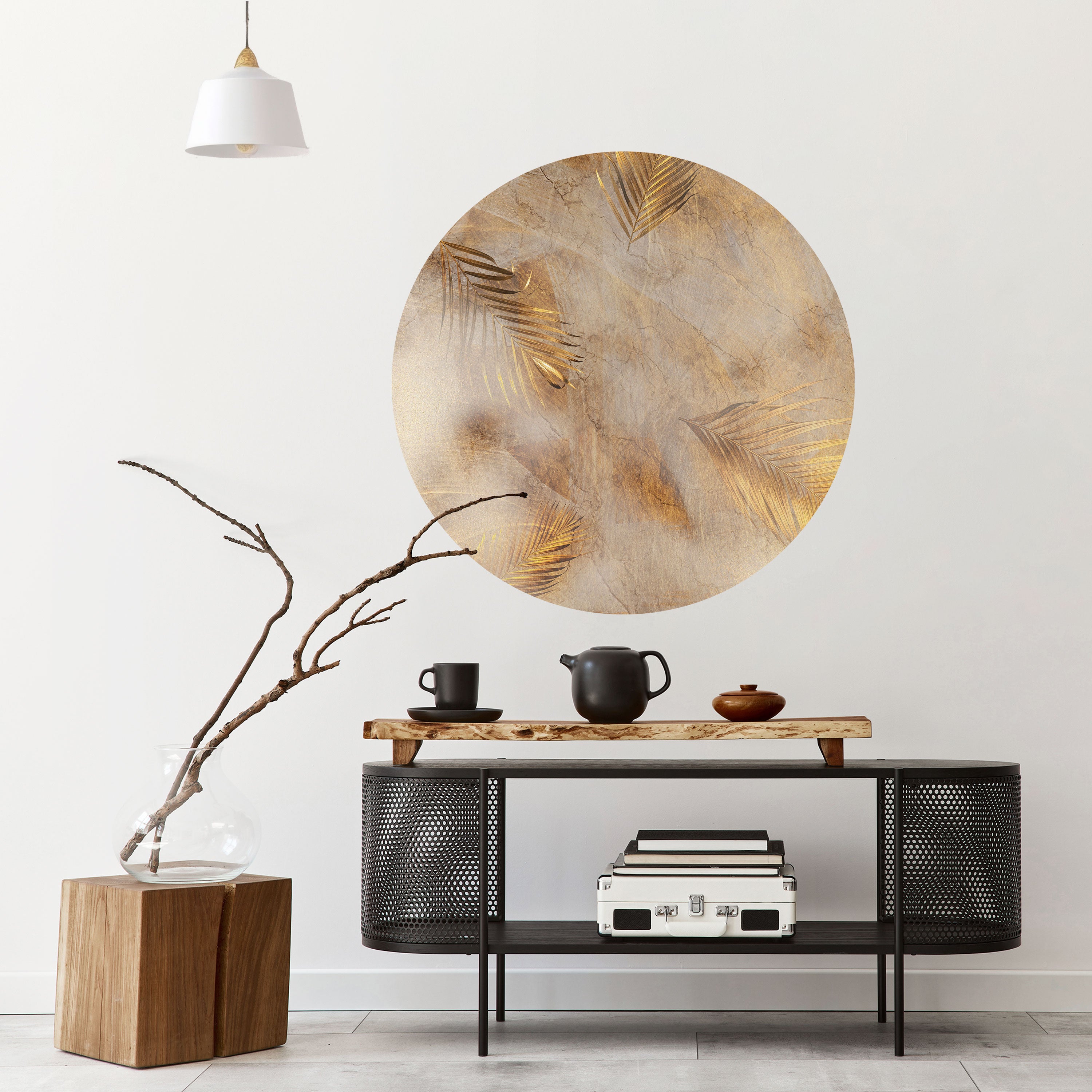 LEAVES OF SPLENDOR Naklejka okrągła