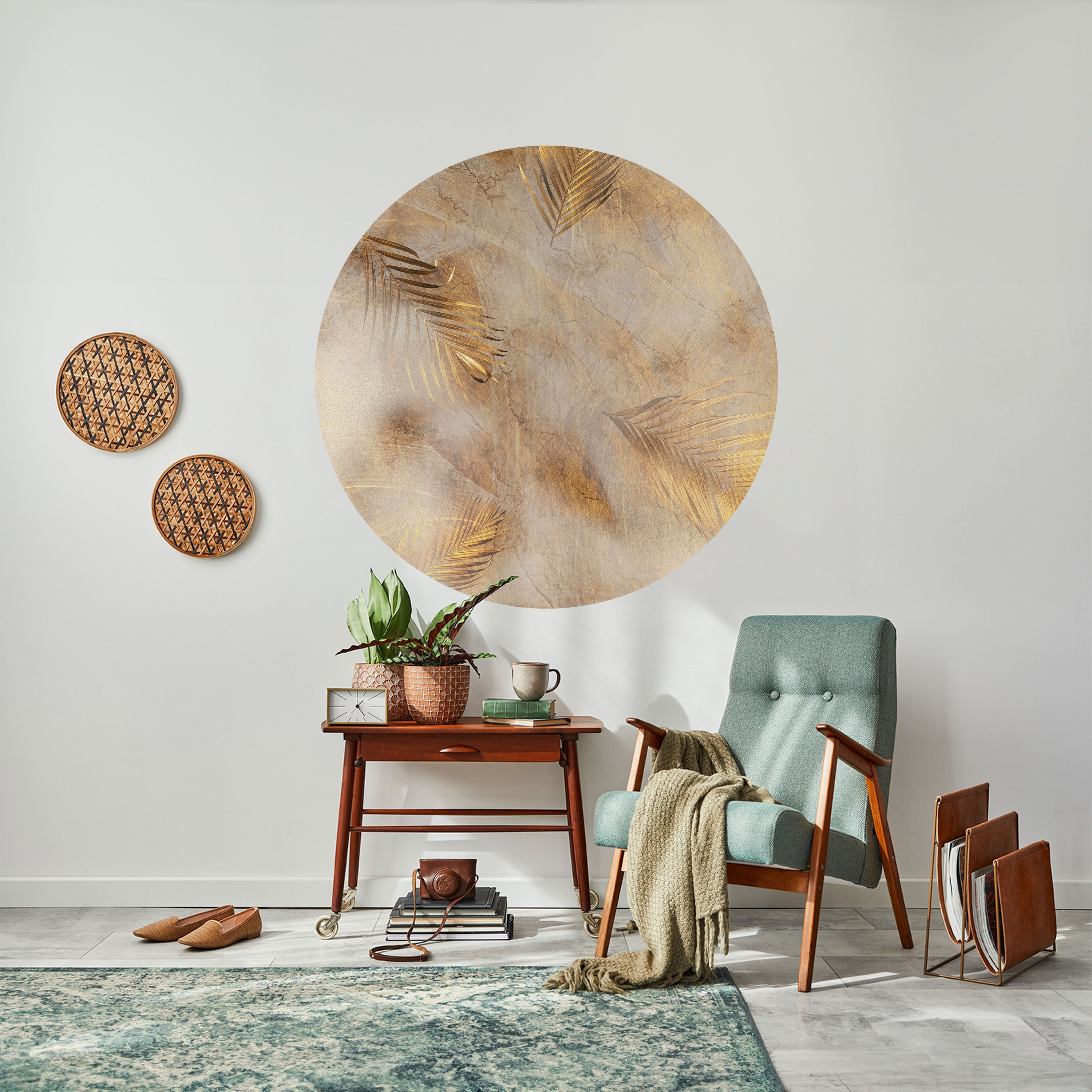 LEAVES OF SPLENDOR Naklejka okrągła