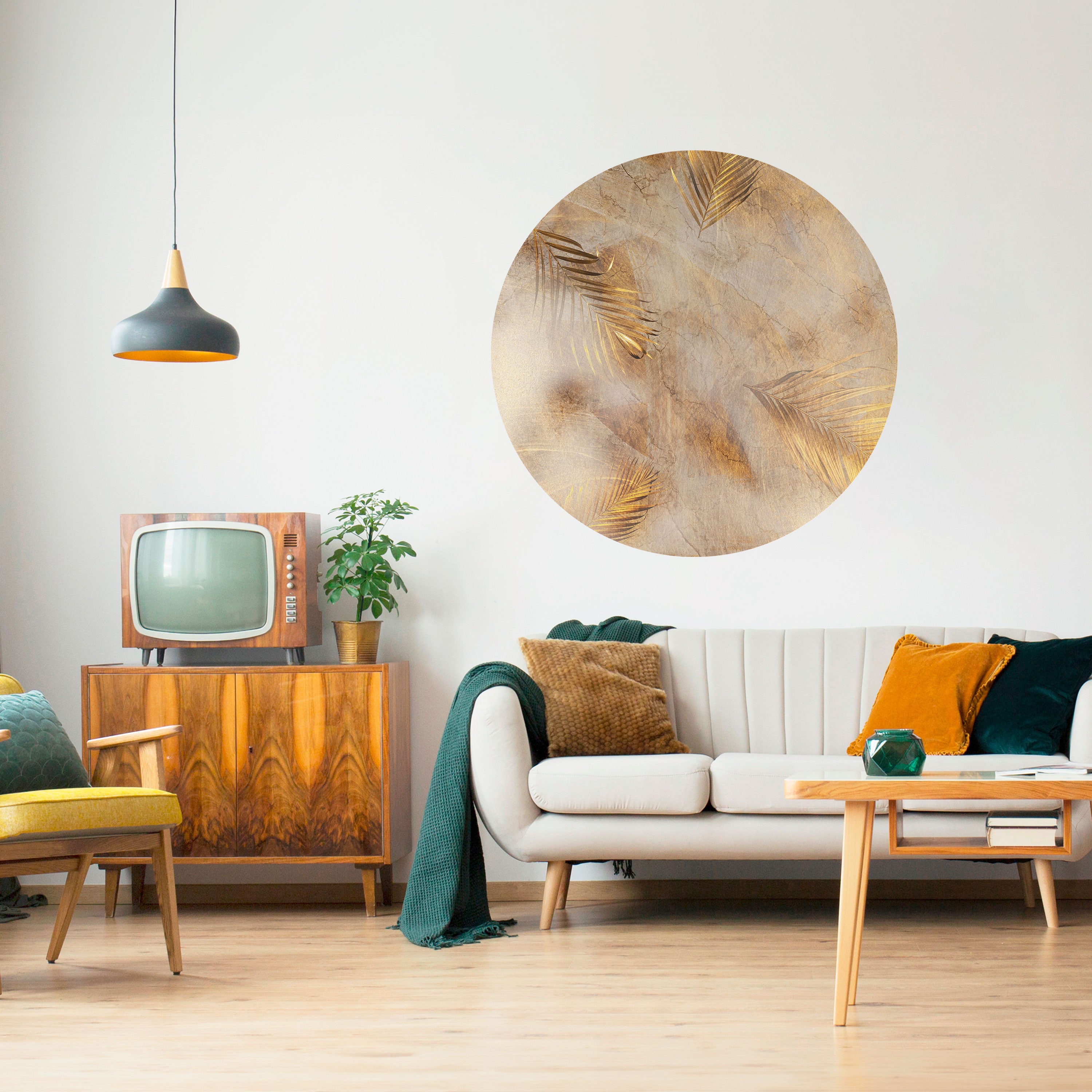 LEAVES OF SPLENDOR Naklejka okrągła