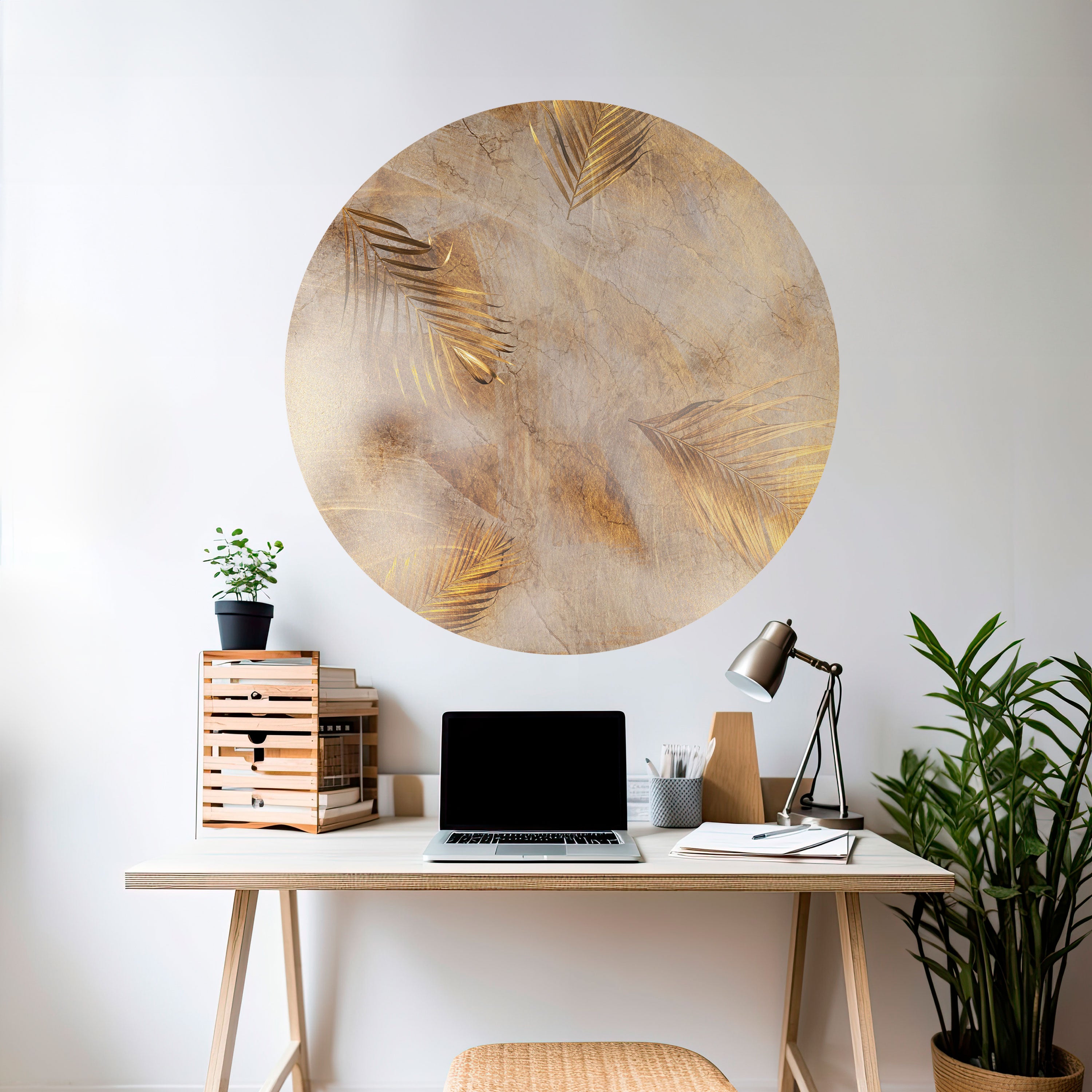 LEAVES OF SPLENDOR Naklejka okrągła