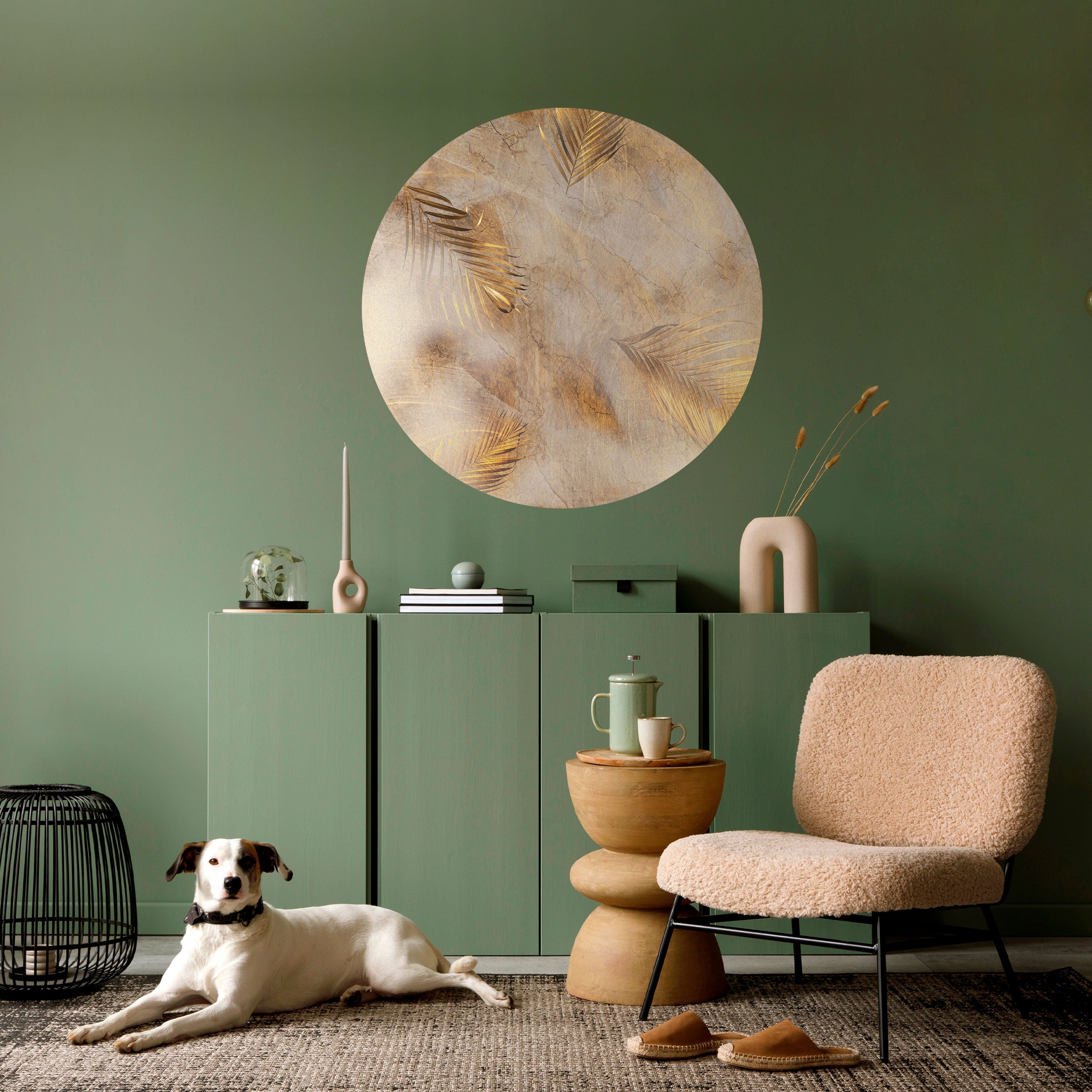 LEAVES OF SPLENDOR Naklejka okrągła