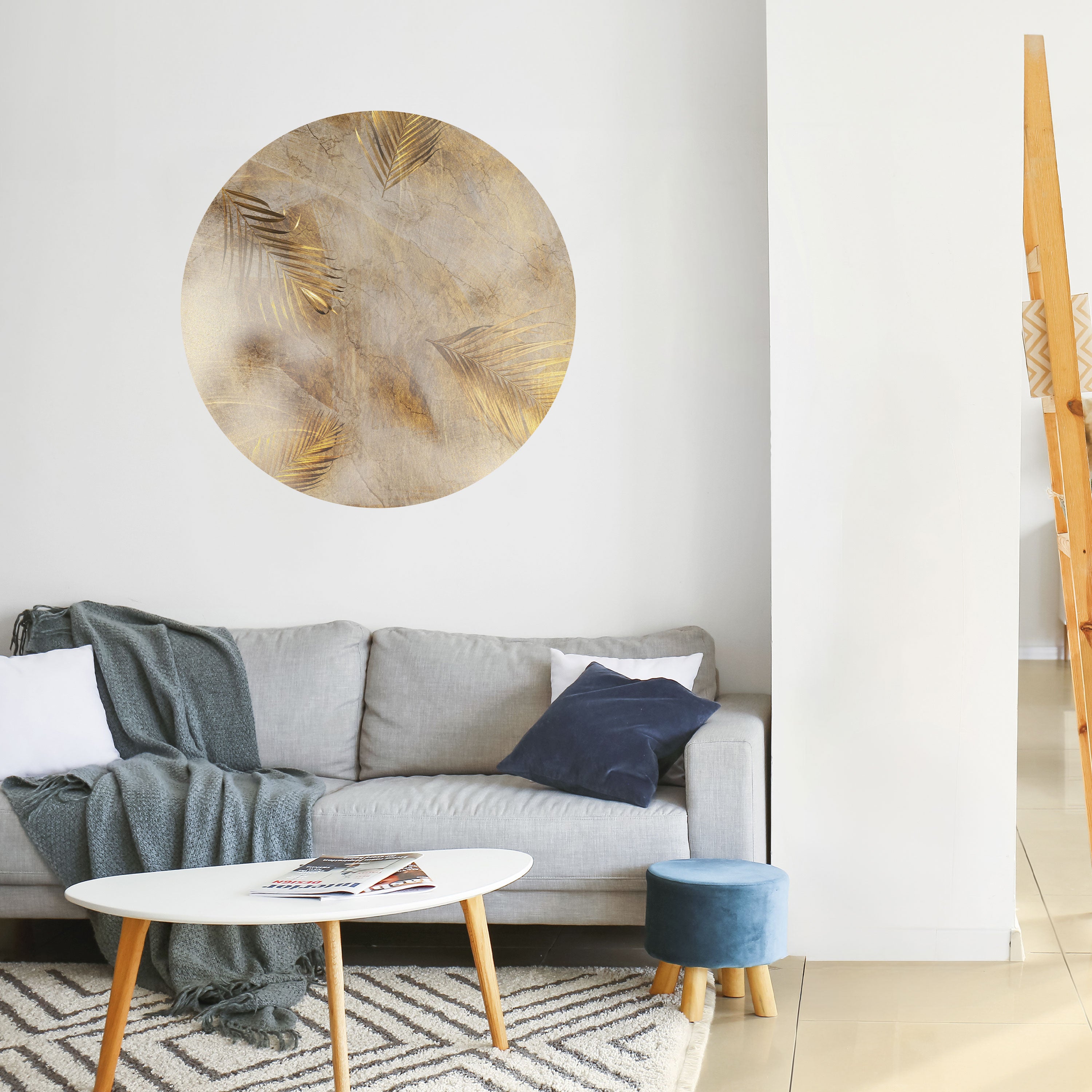 LEAVES OF SPLENDOR Naklejka okrągła