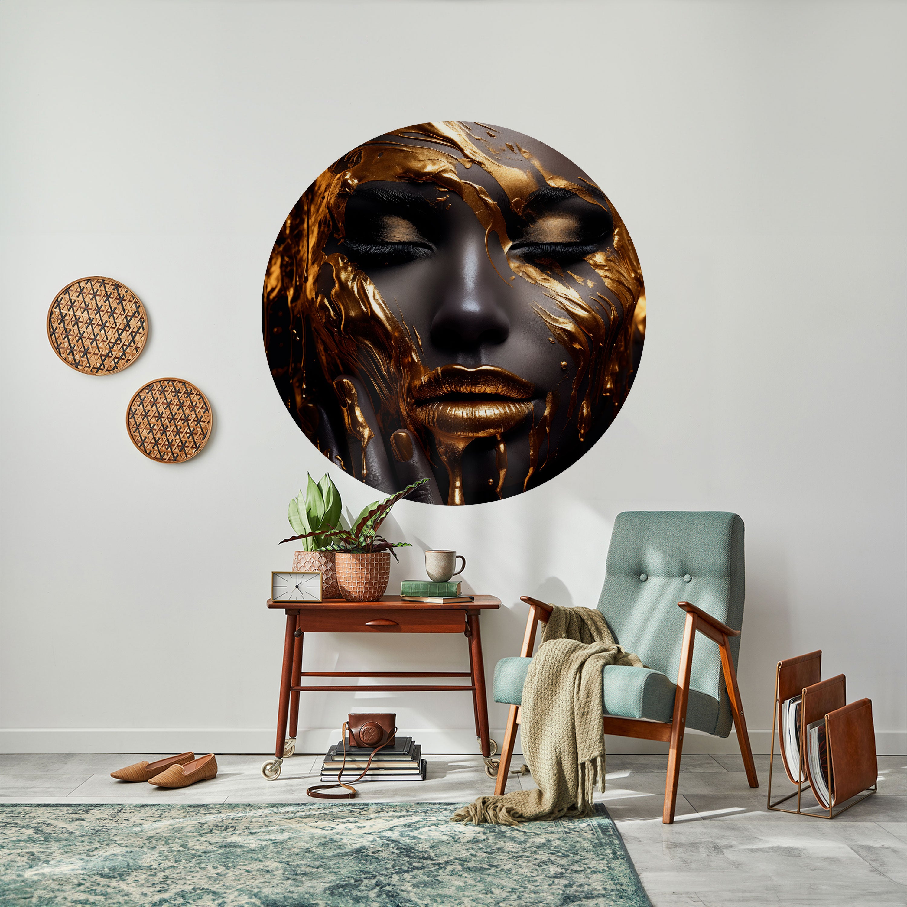 GOLDEN GODDESS Naklejka okrągła