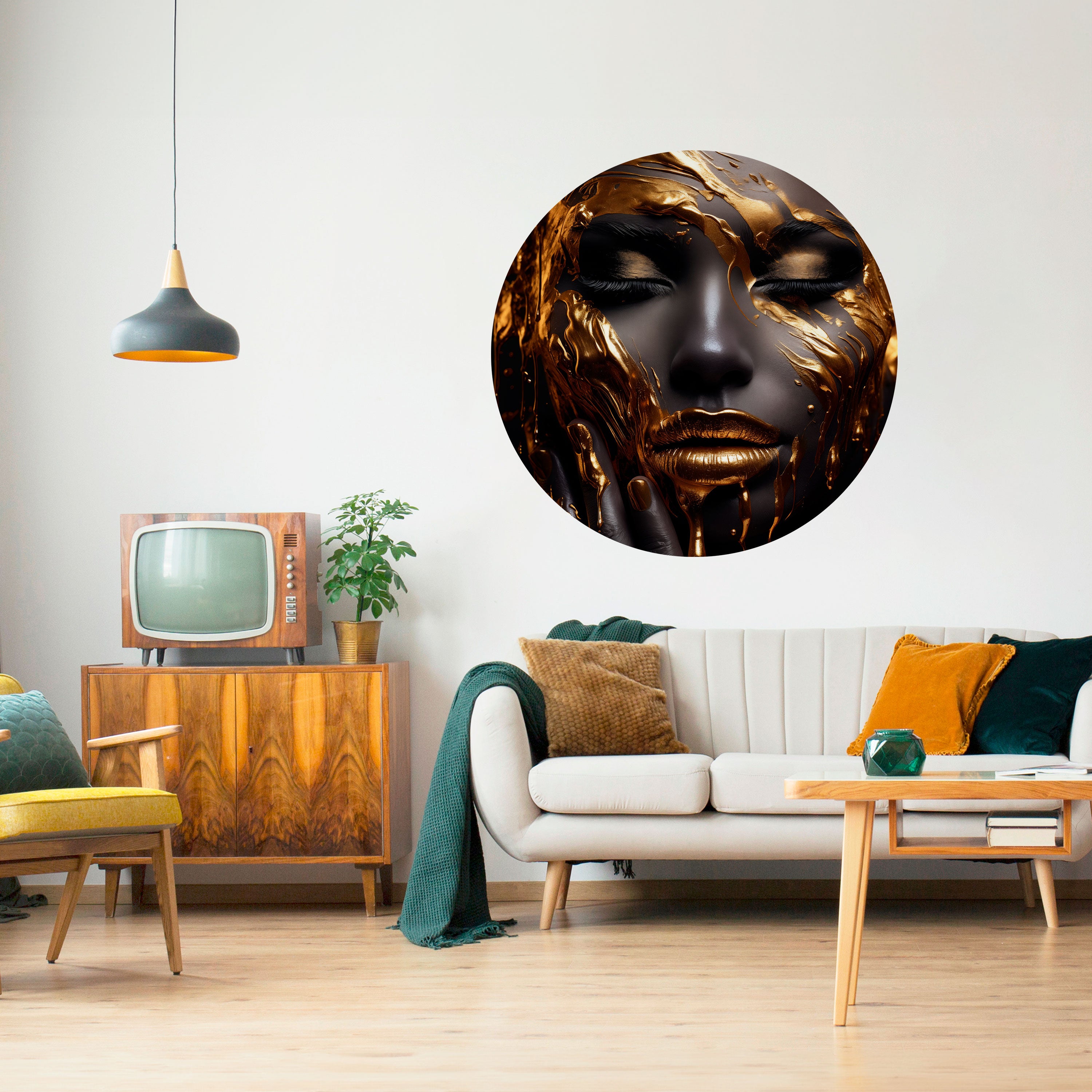 GOLDEN GODDESS Naklejka okrągła