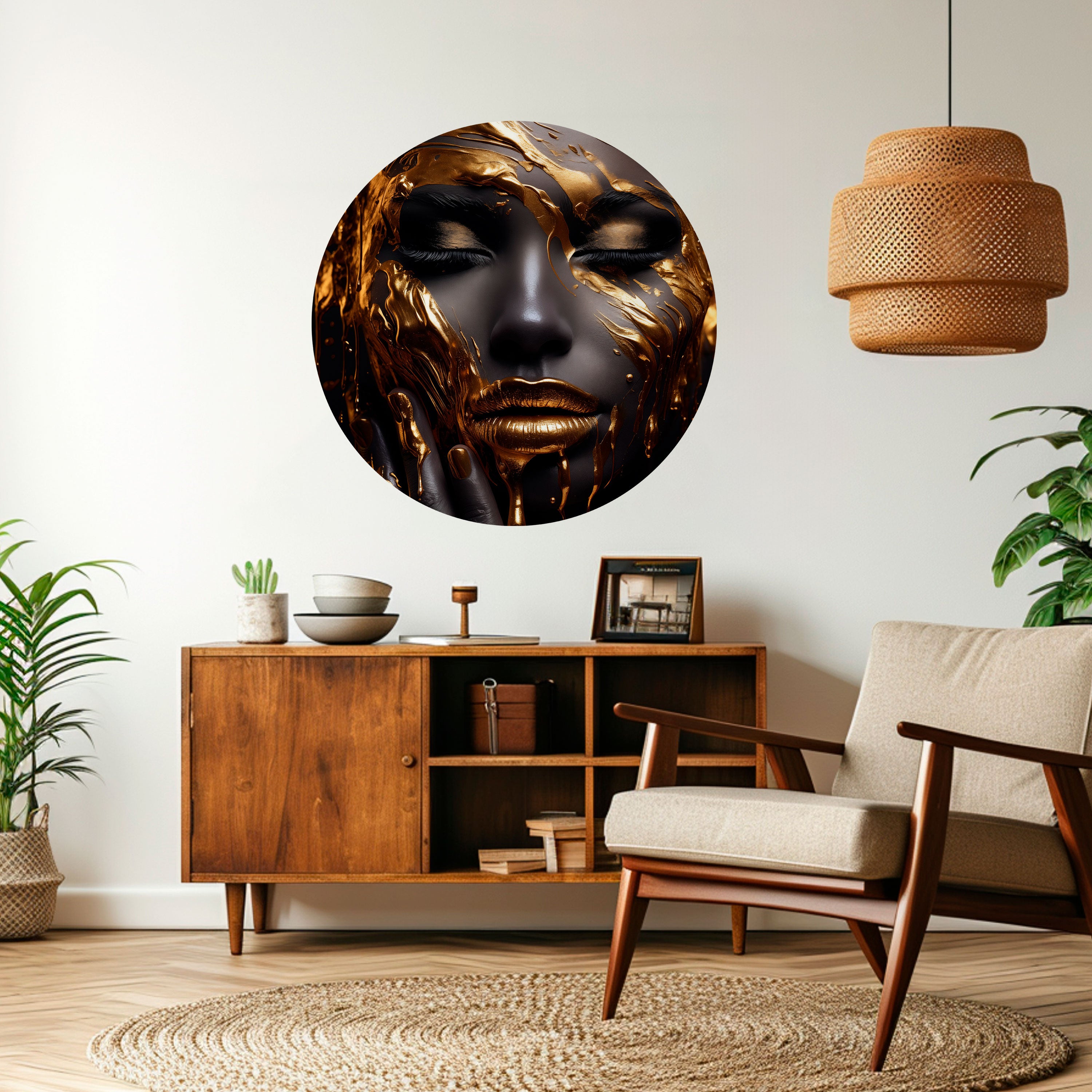 GOLDEN GODDESS Naklejka okrągła