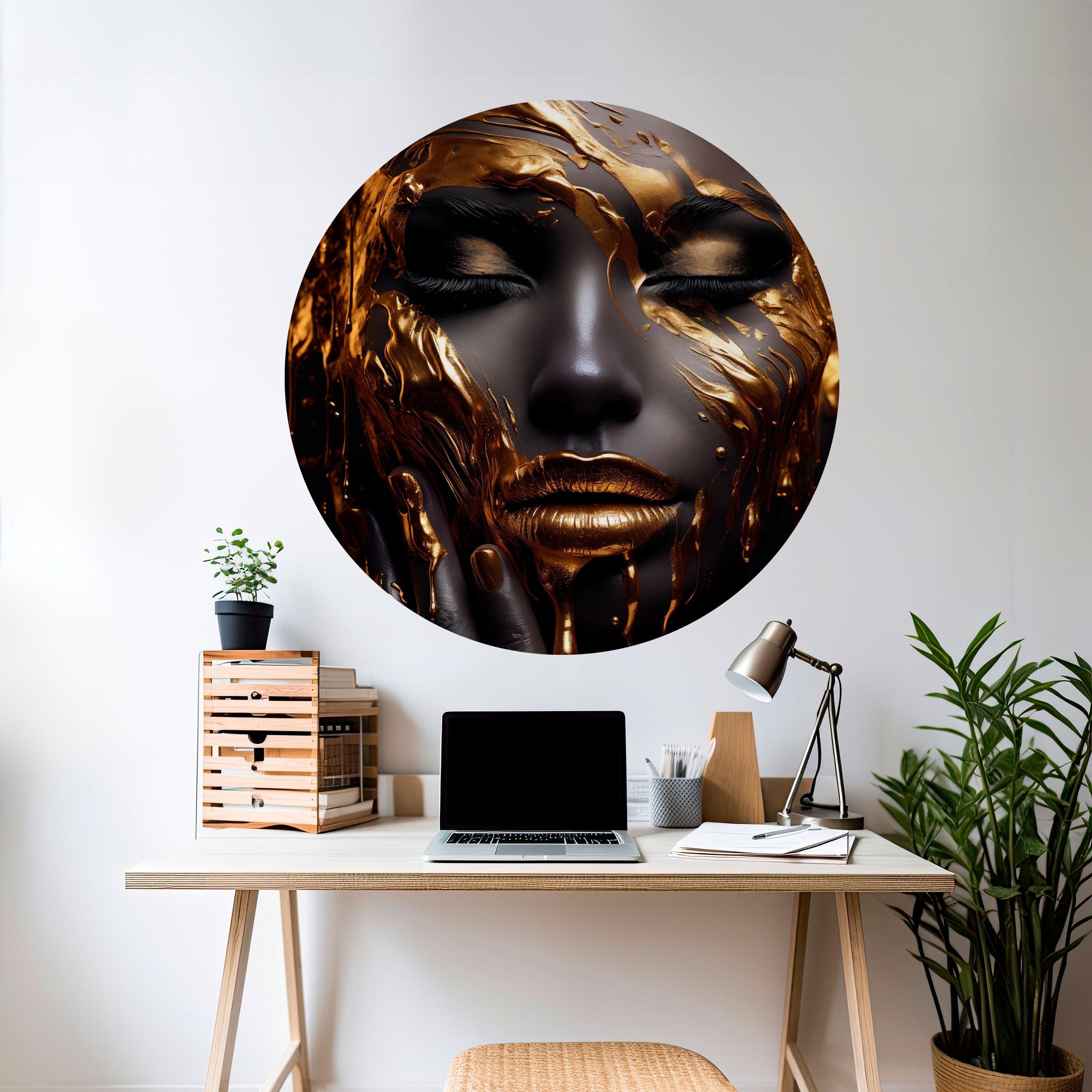 GOLDEN GODDESS Naklejka okrągła