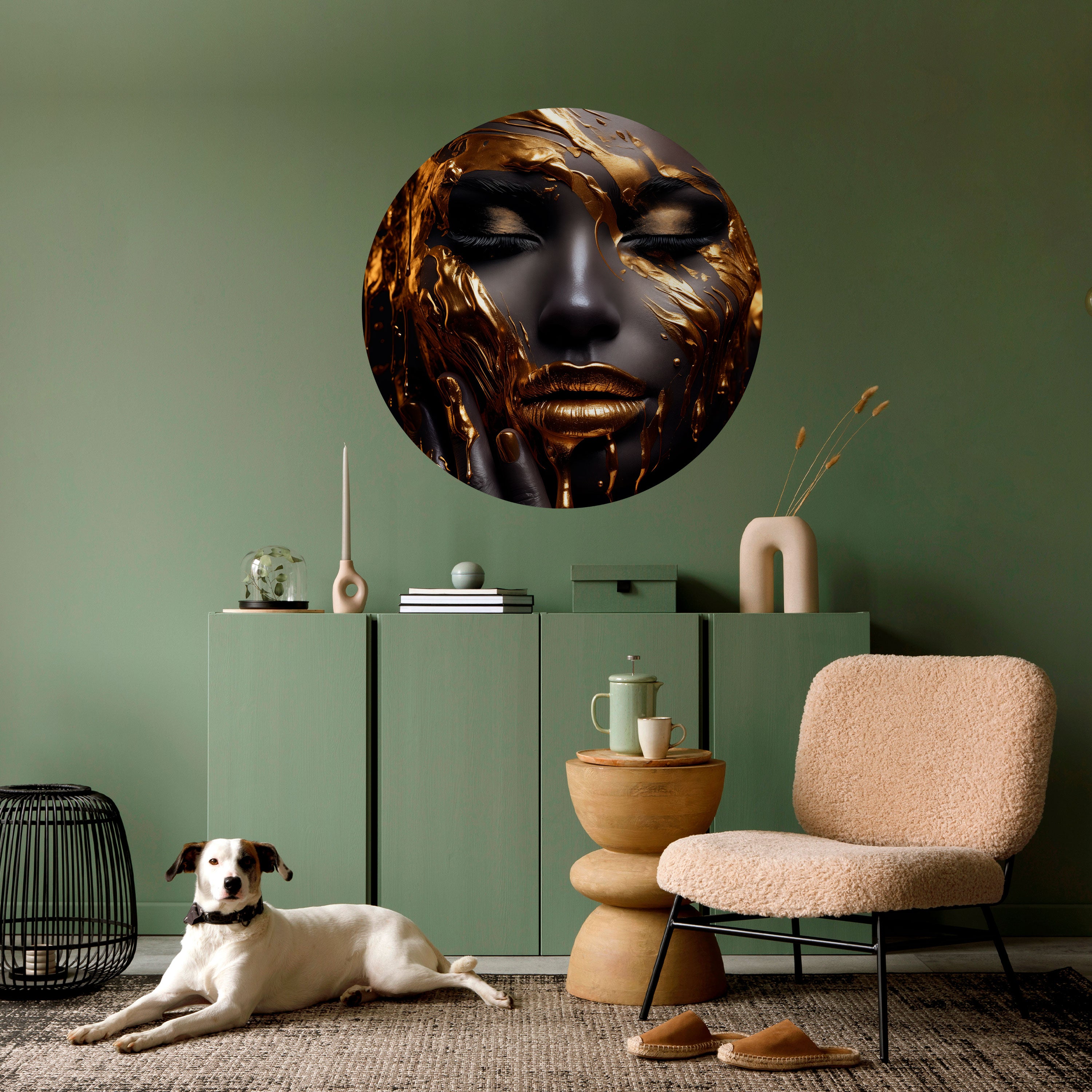 GOLDEN GODDESS Naklejka okrągła