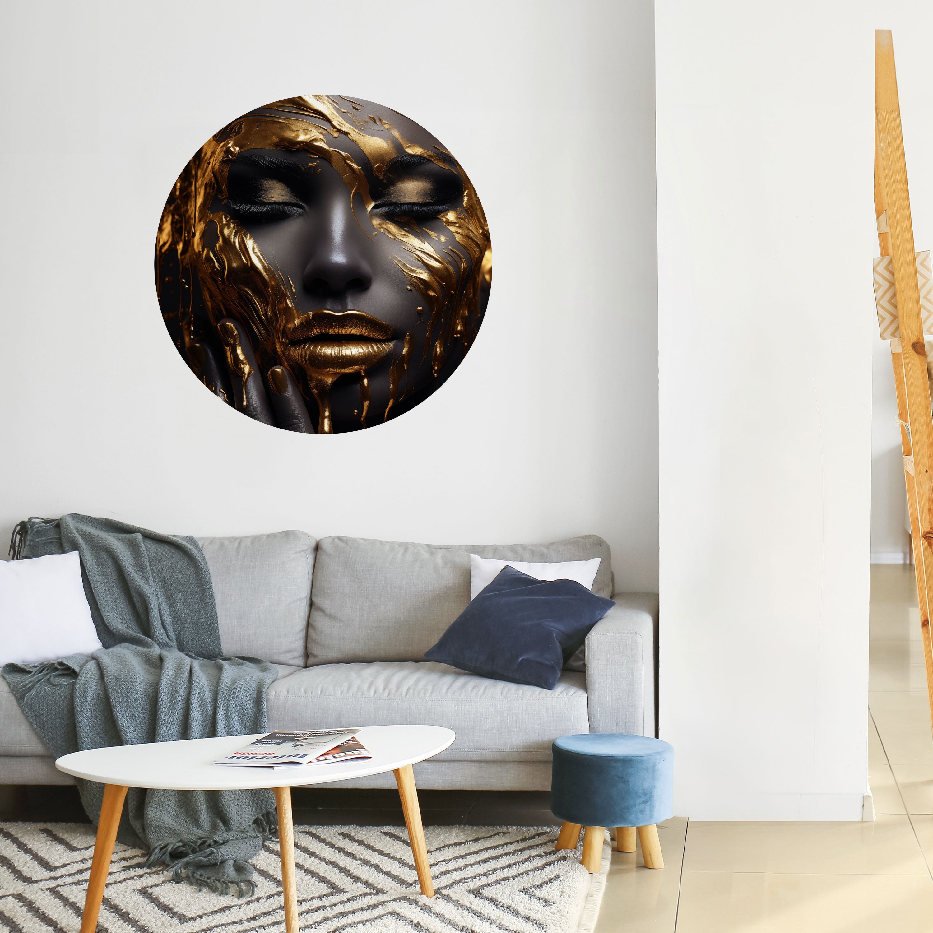 GOLDEN GODDESS Naklejka okrągła