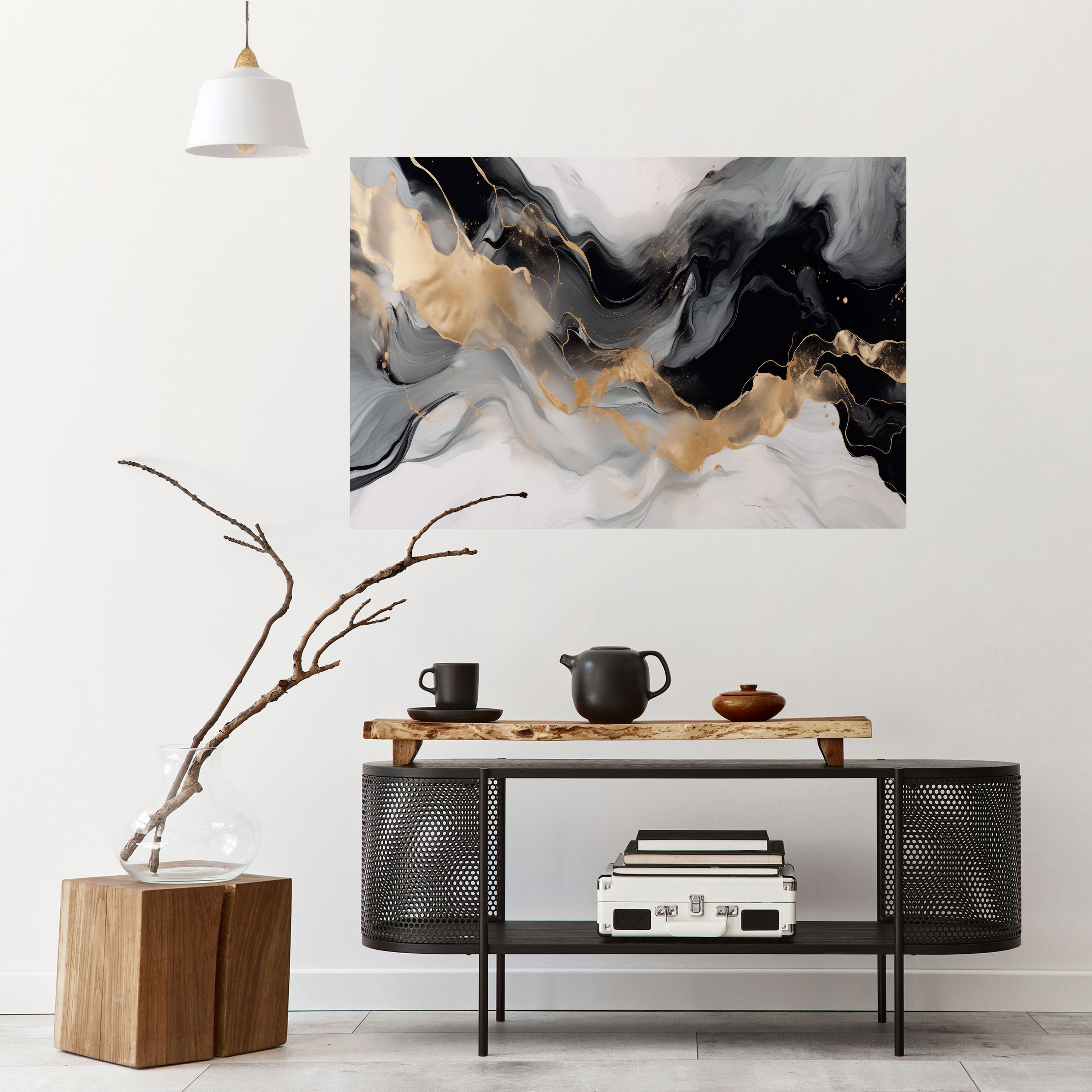 BLACK AND WHITE CONFLUENCE Naklejka/Plakat poziomy