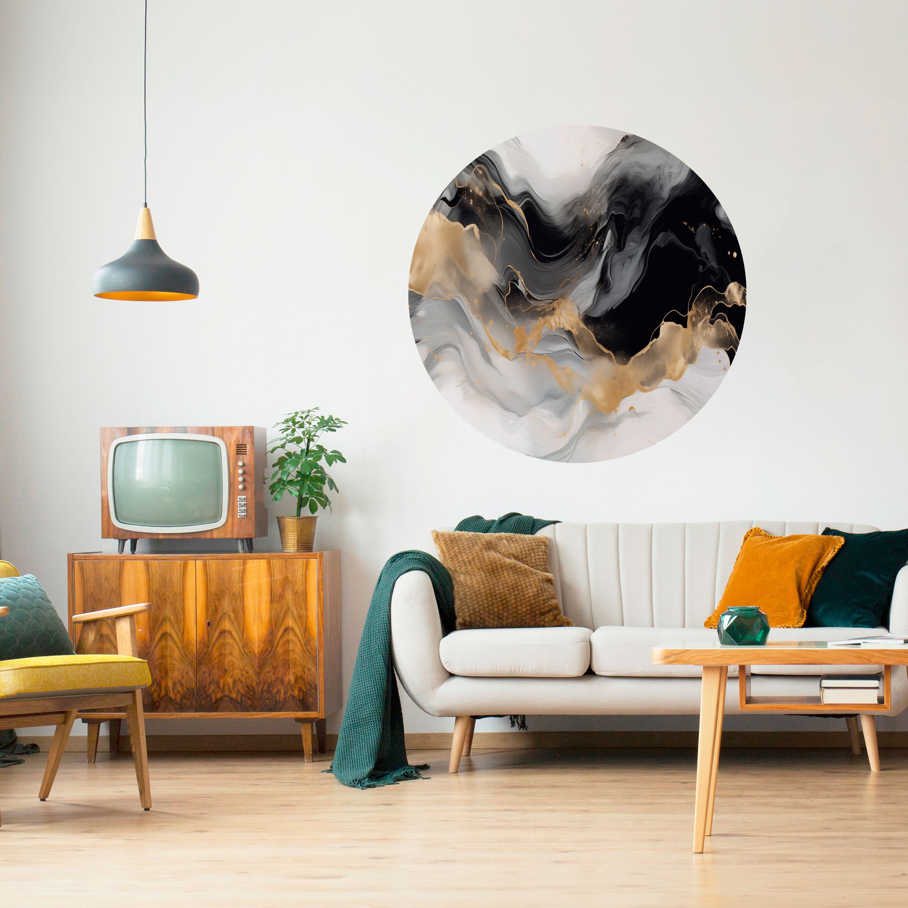 BLACK AND WHITE CONFLUENCE Naklejka okrągła