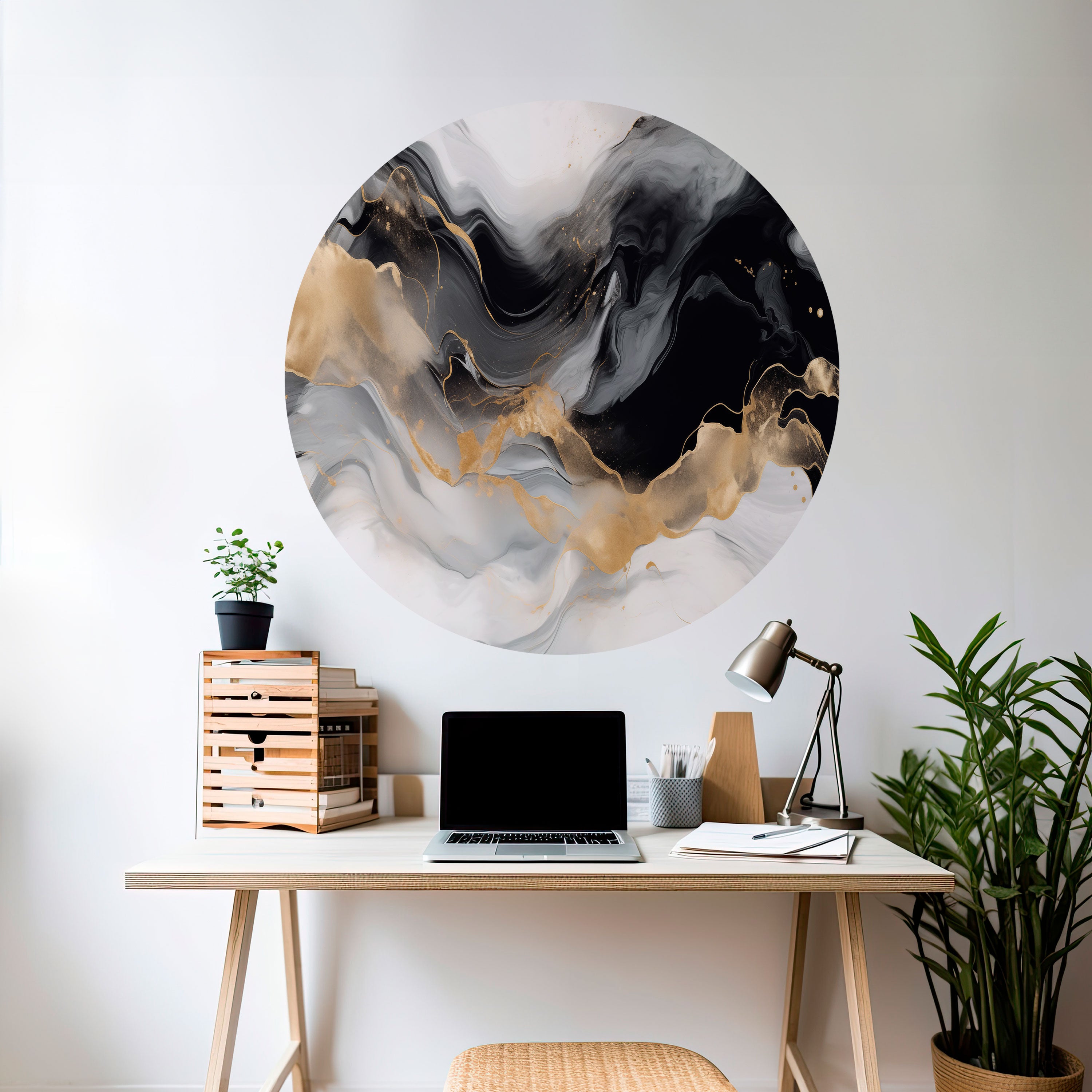 BLACK AND WHITE CONFLUENCE Naklejka okrągła