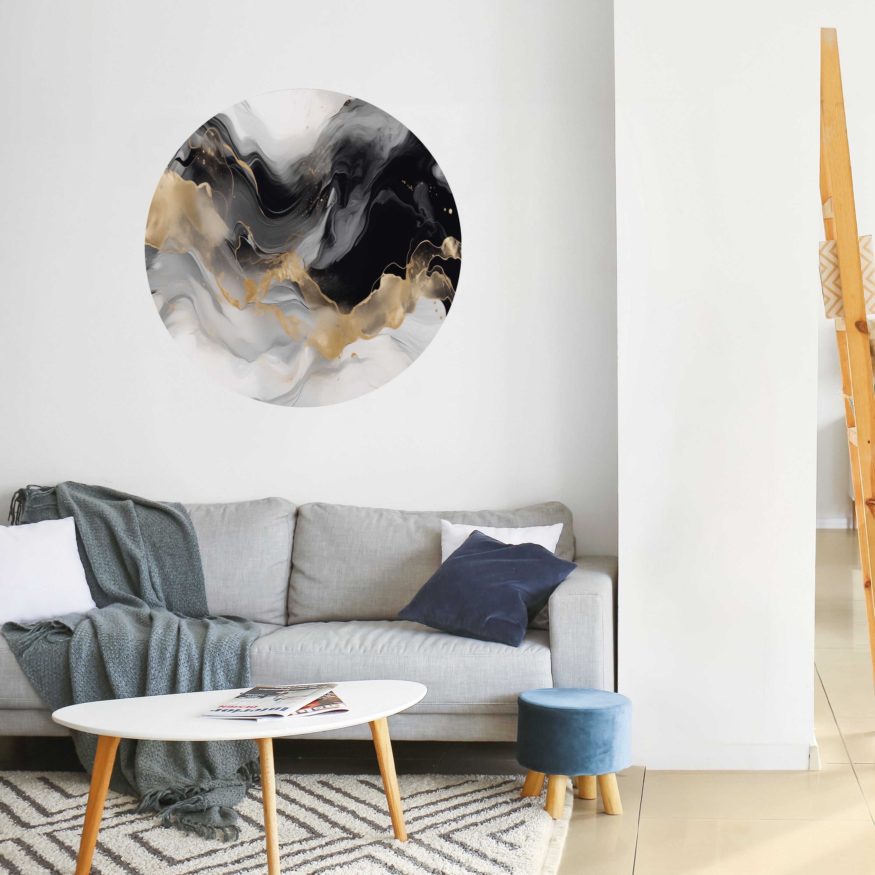 BLACK AND WHITE CONFLUENCE Naklejka okrągła