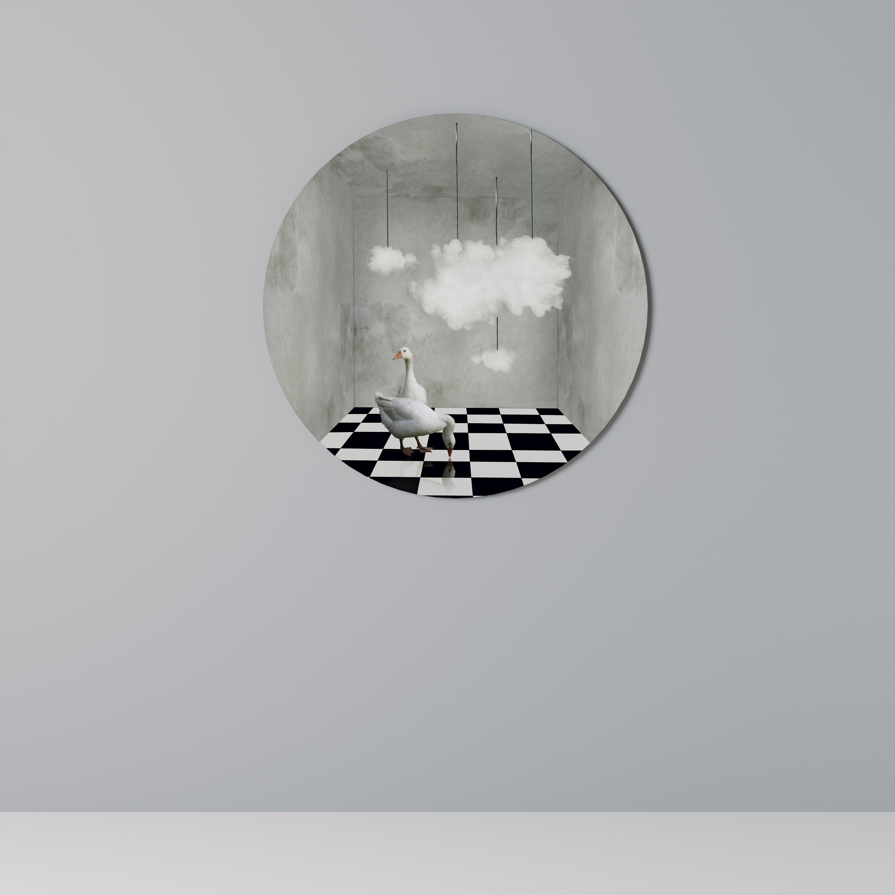 CHESS CLOUD SWAN Obraz okrągły