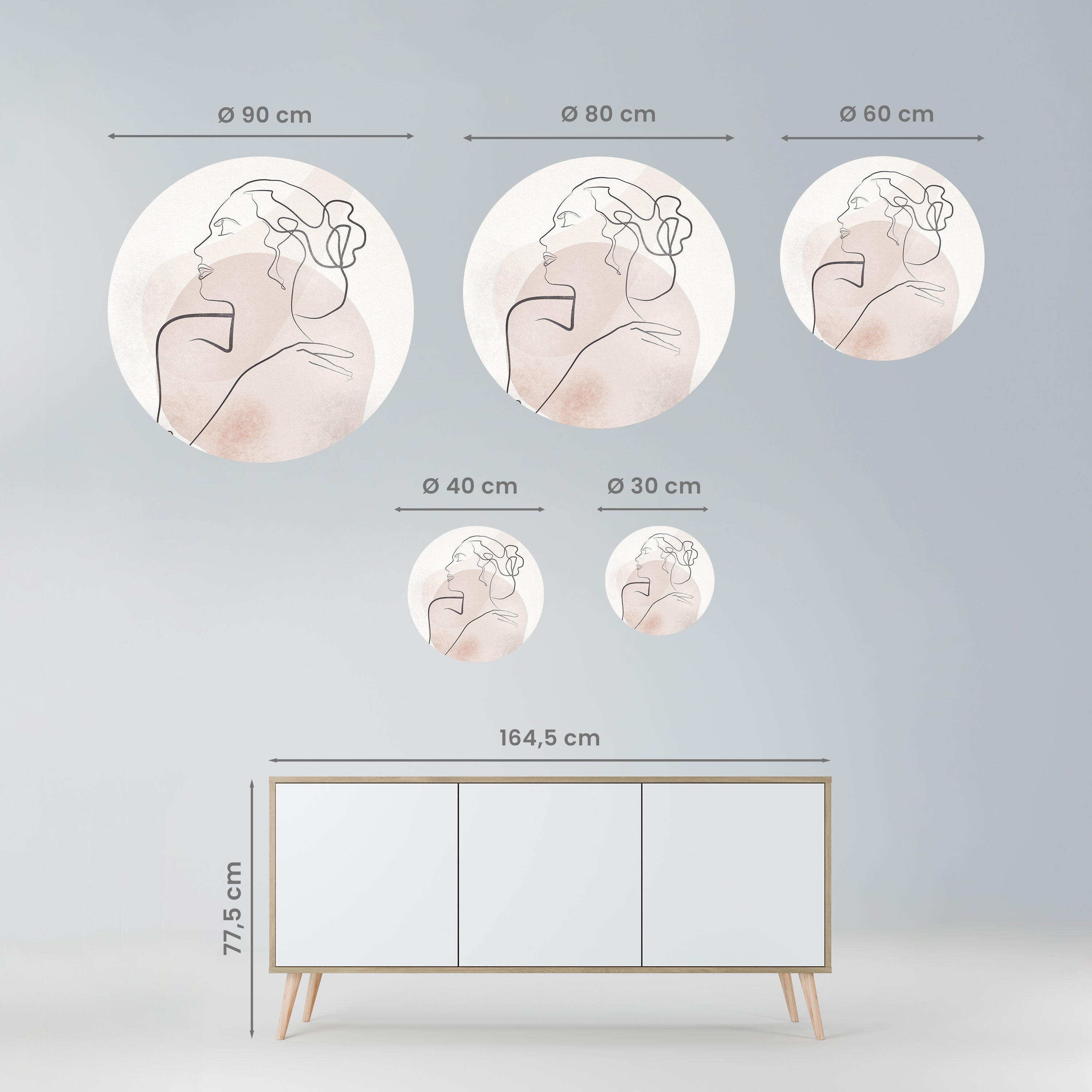 GRACEFUL LINES Naklejka okrągła