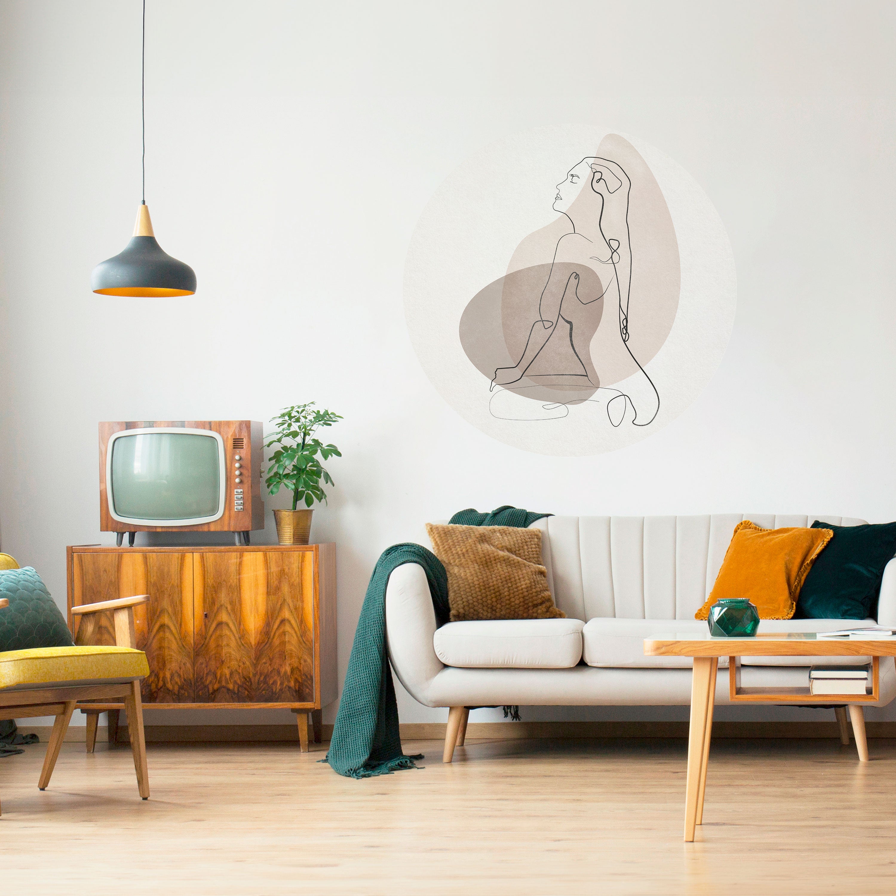 CONTOURS OF BEAUTY Naklejka okrągła