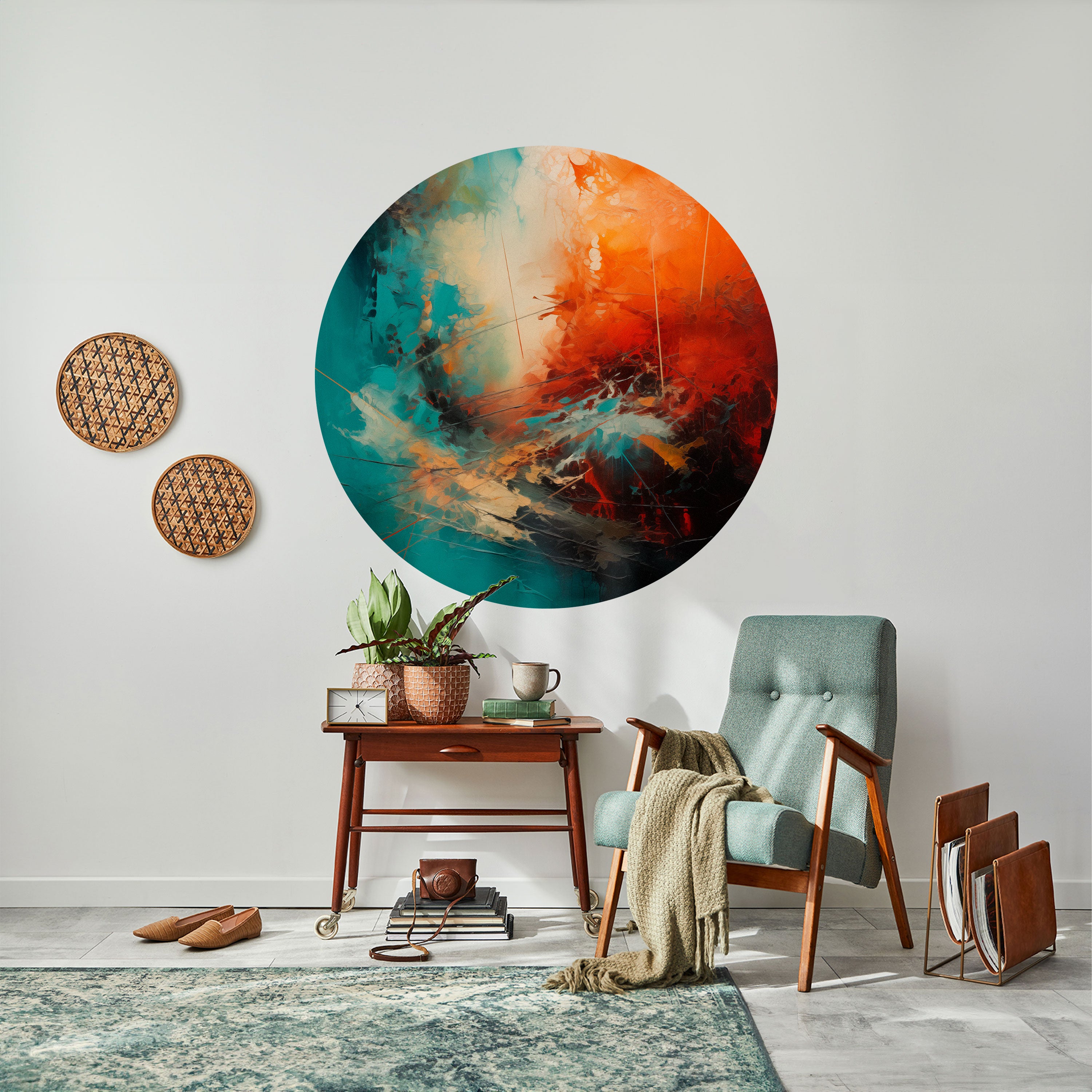 FIERY FUSION Naklejka okrągła