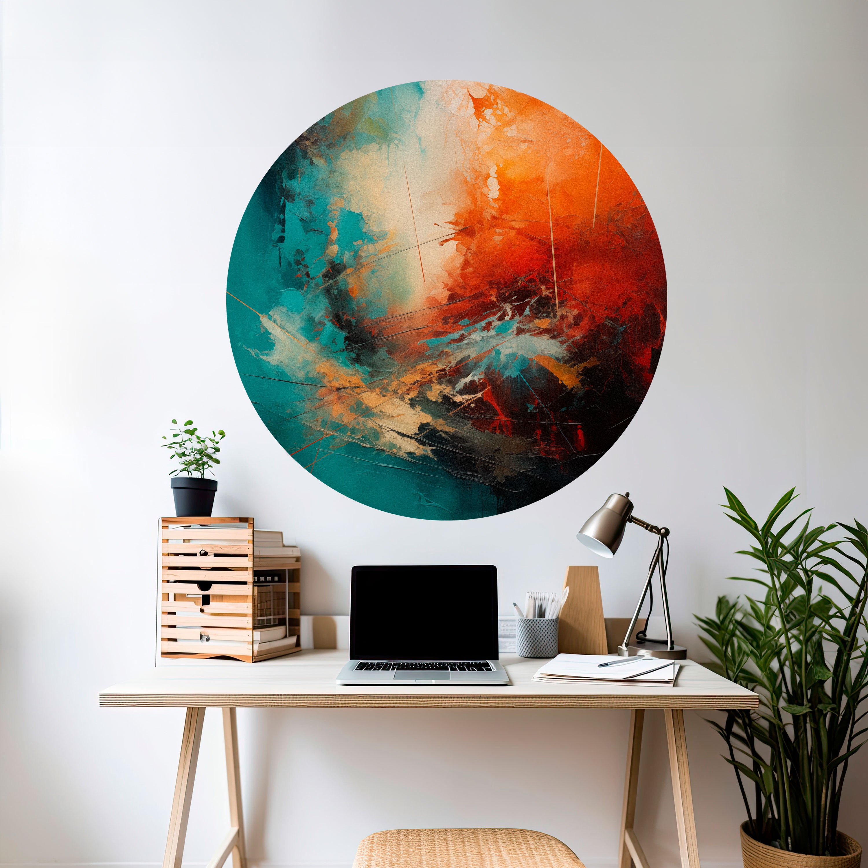 FIERY FUSION Naklejka okrągła