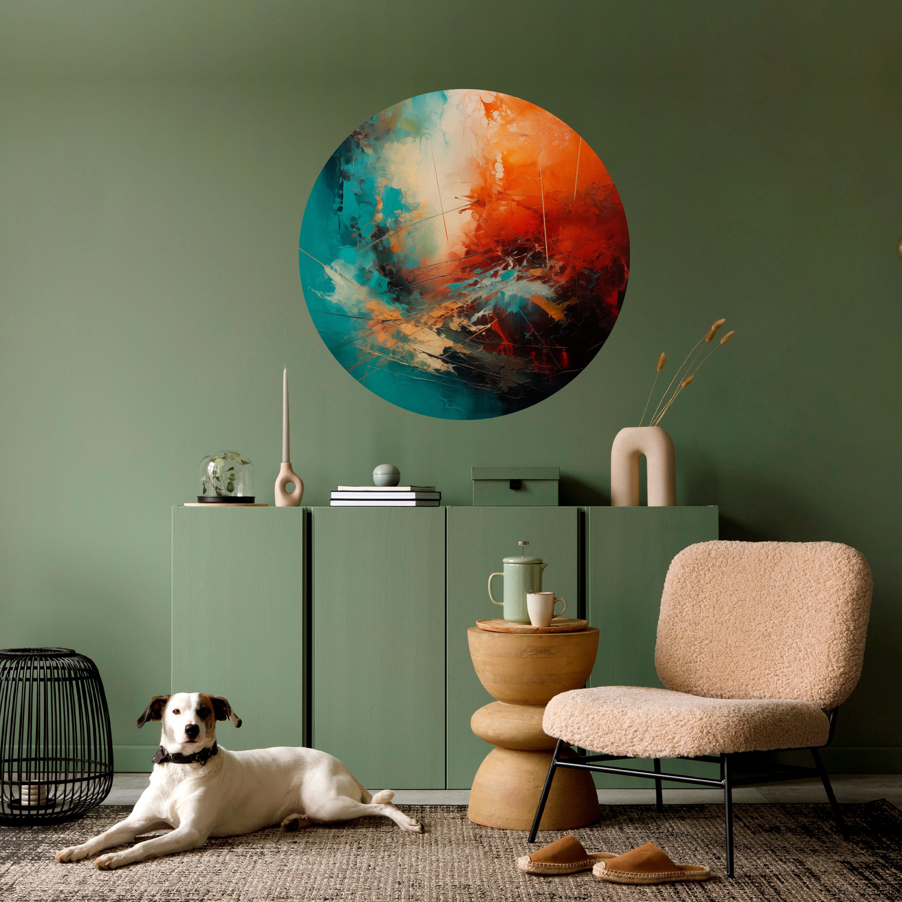 FIERY FUSION Naklejka okrągła