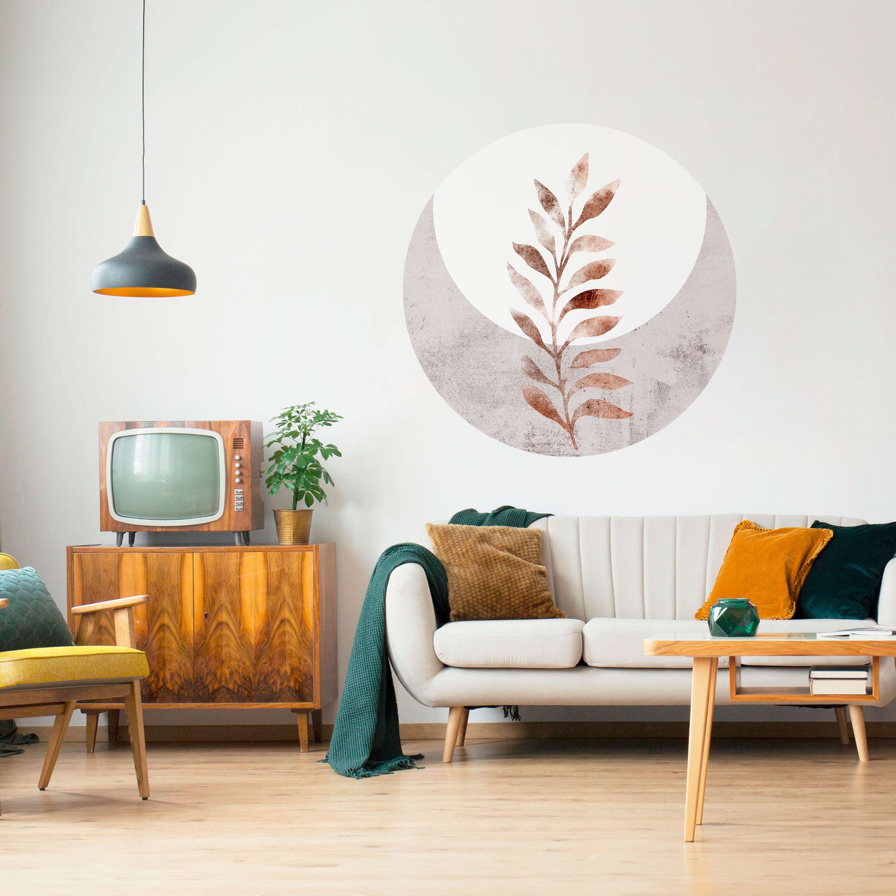 LEAF RADIANCE Naklejka okrągła