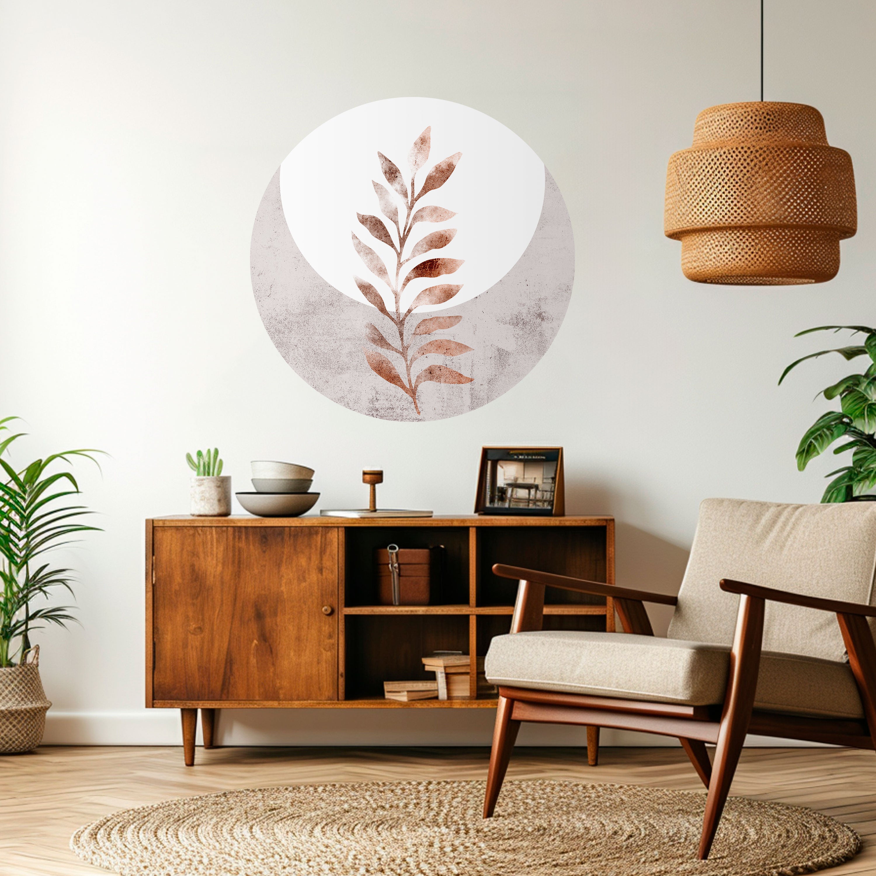 LEAF RADIANCE Naklejka okrągła