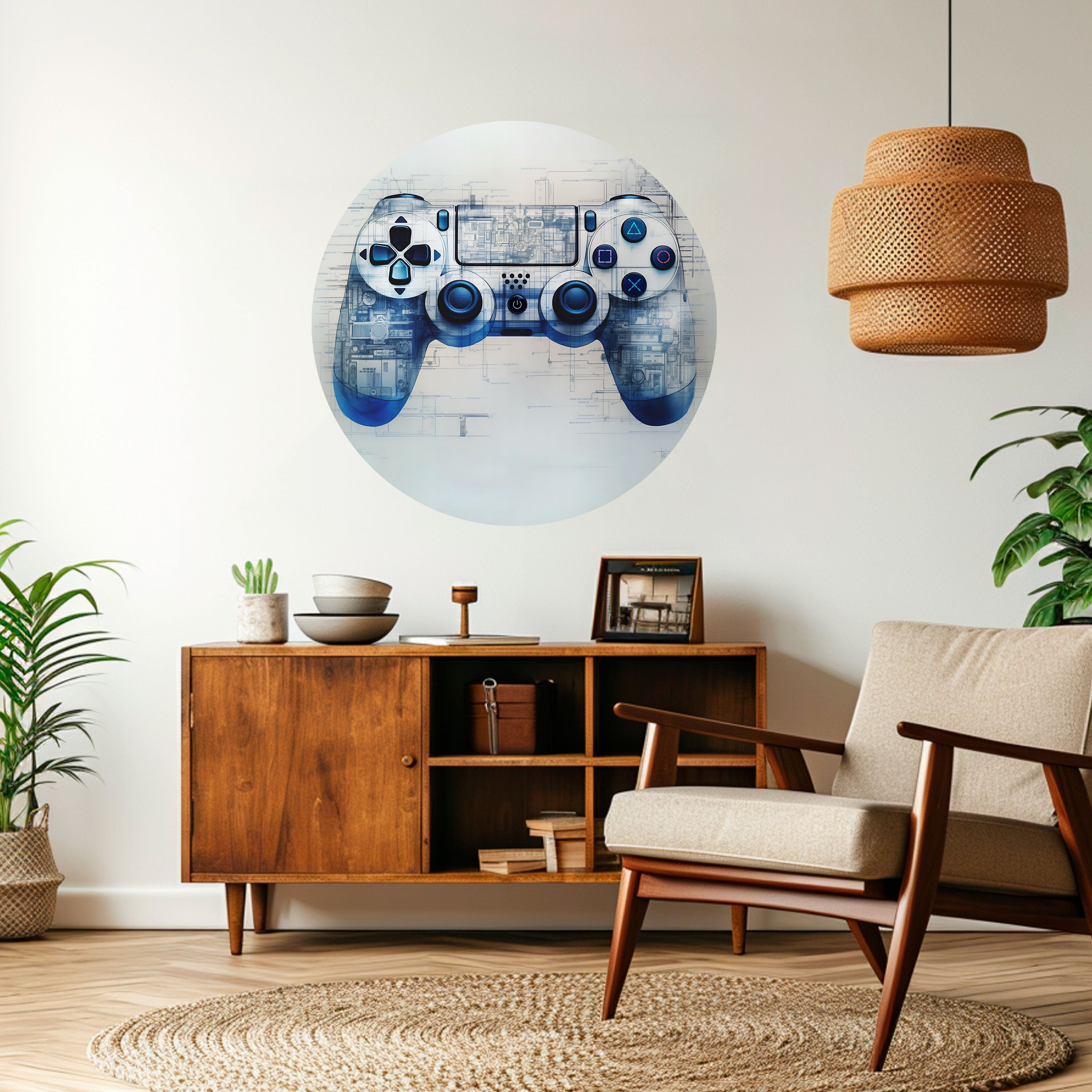 CYBER SCAPE PAD Naklejka okrągła